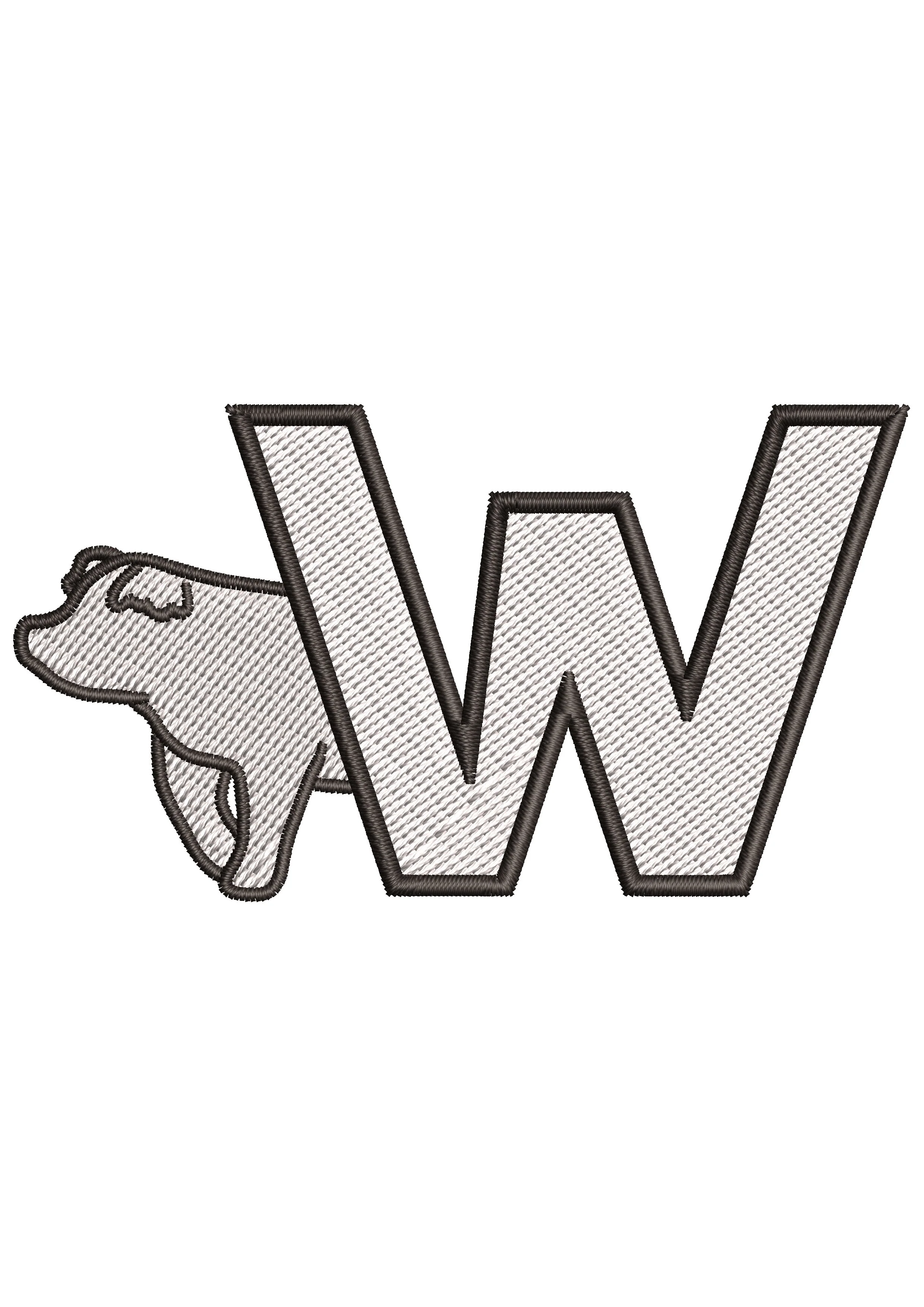West Pig Embroidery Design