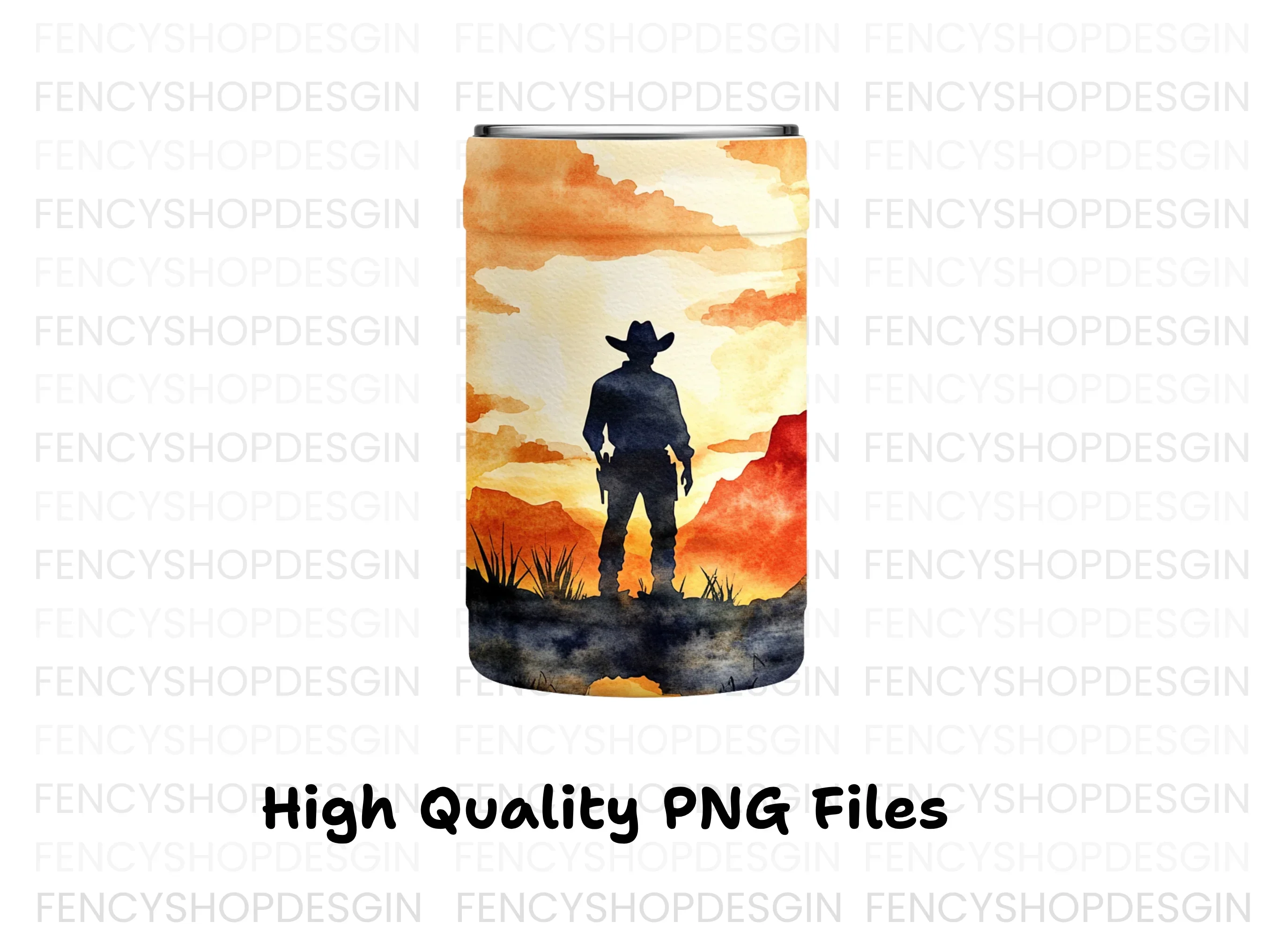 Western Cowboy Silhouette Tumbler Clipart Bundle - Image 2