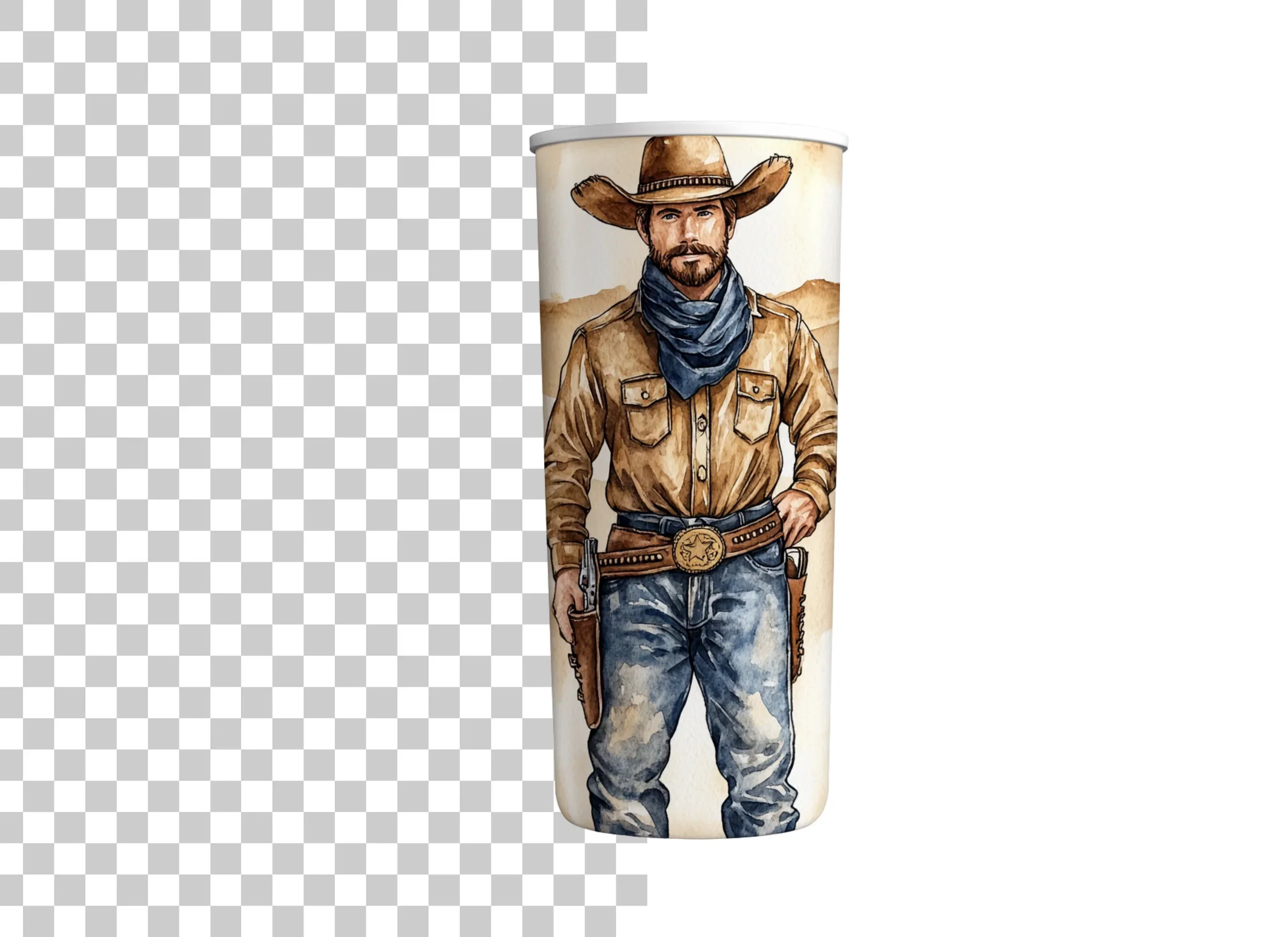 Western Cowboy Tumbler Clipart Bundle - Image 2
