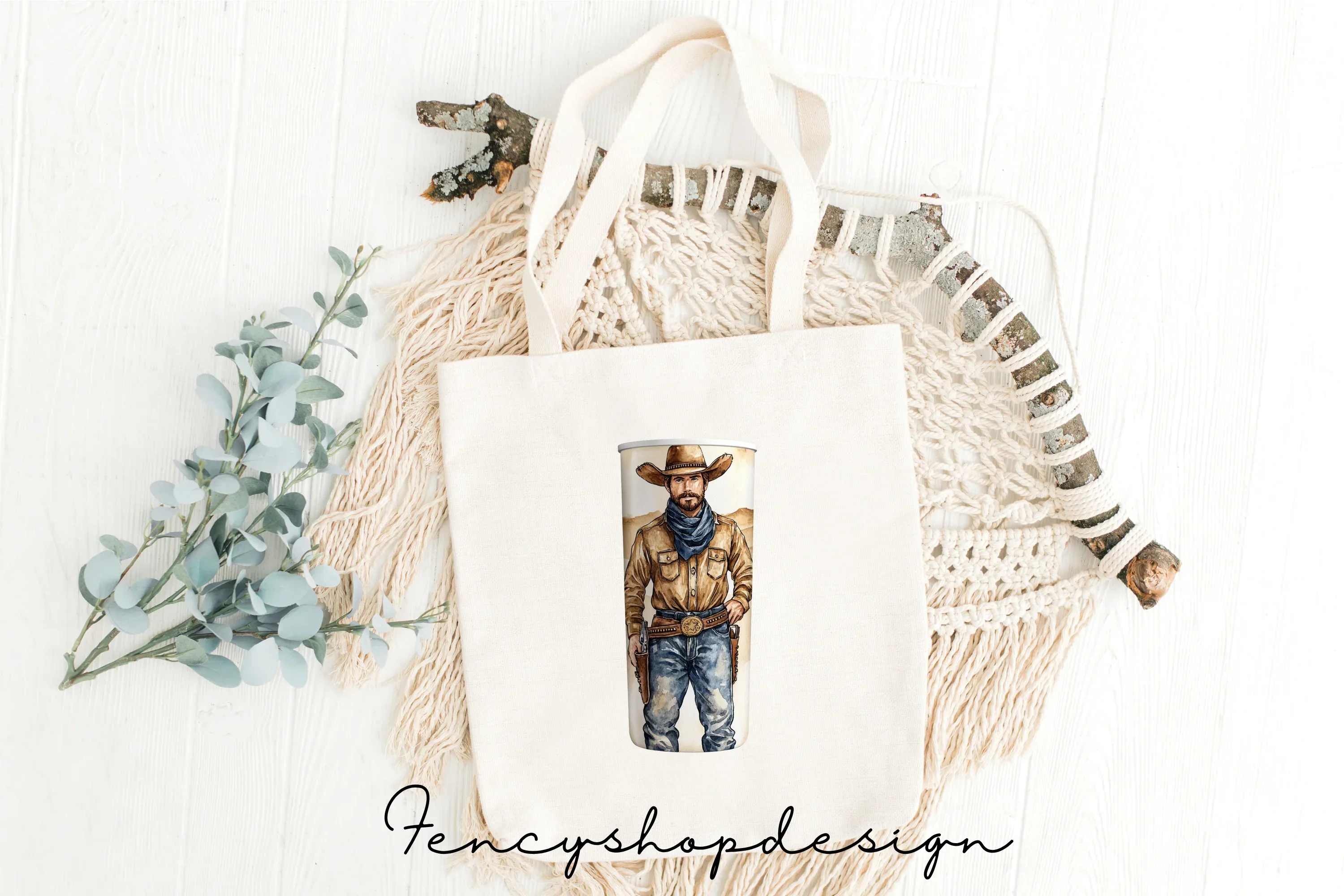 Western Cowboy Tumbler Designs Clipart Bundle - Image 2