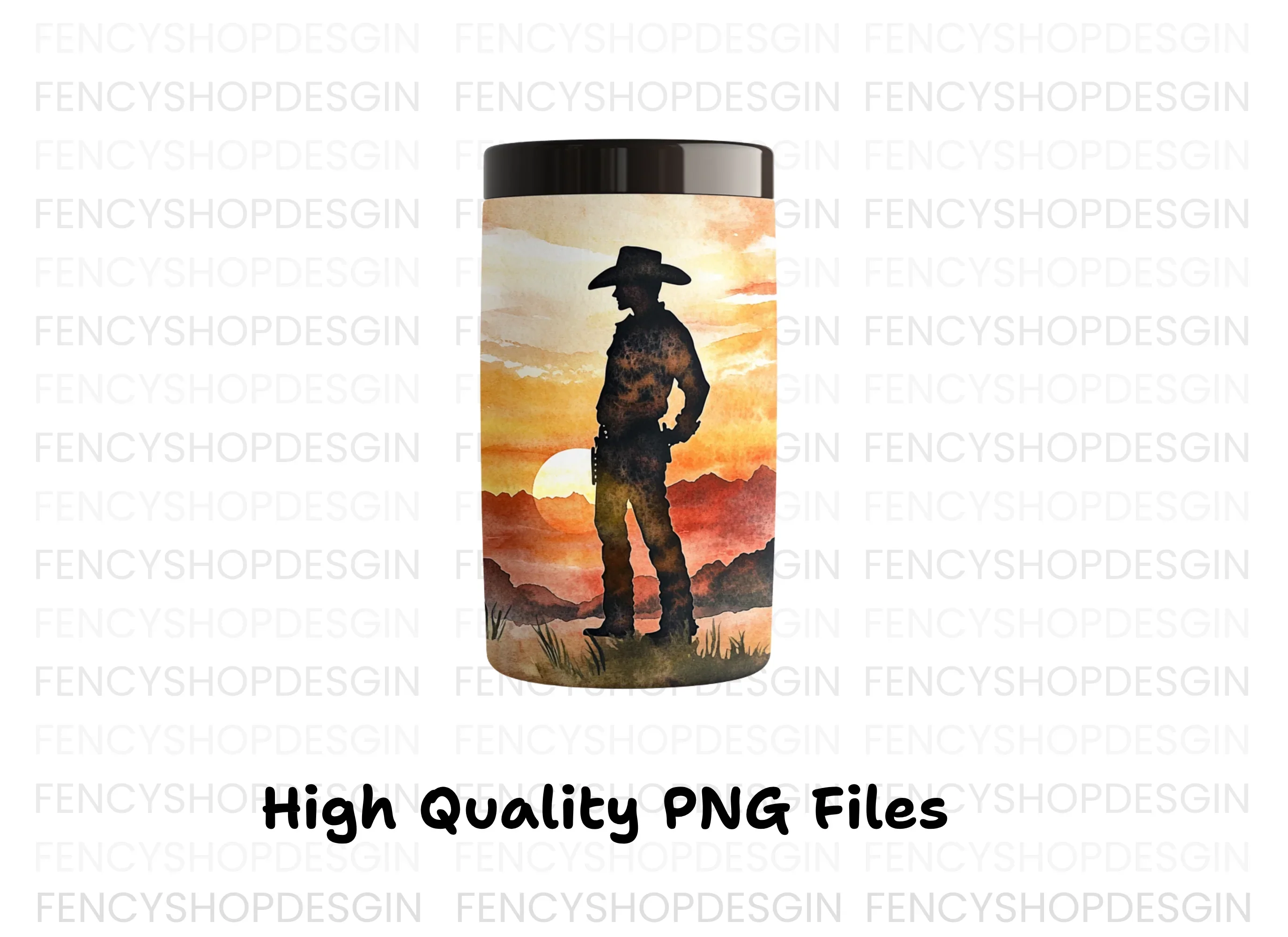 Western Landscape Cowboy Tumbler Clipart Bundle - Image 3