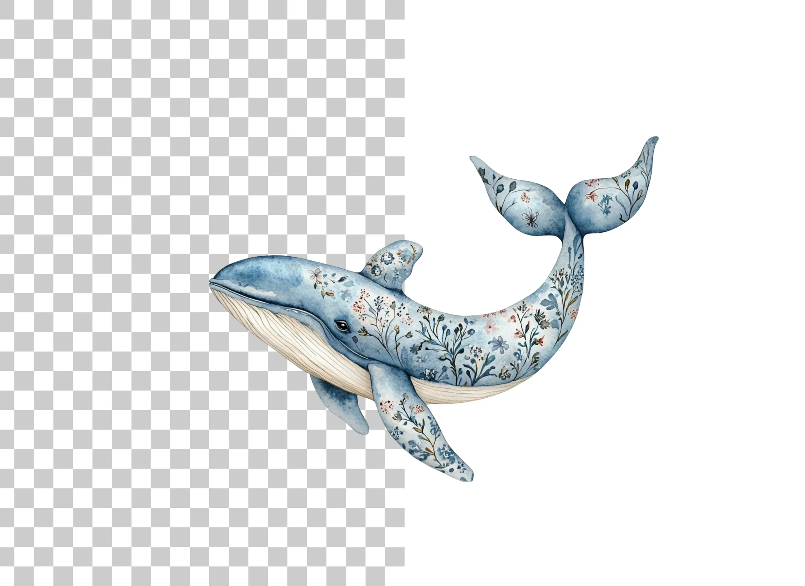 Whale and Wildflower Clipart Bundle - Image 2