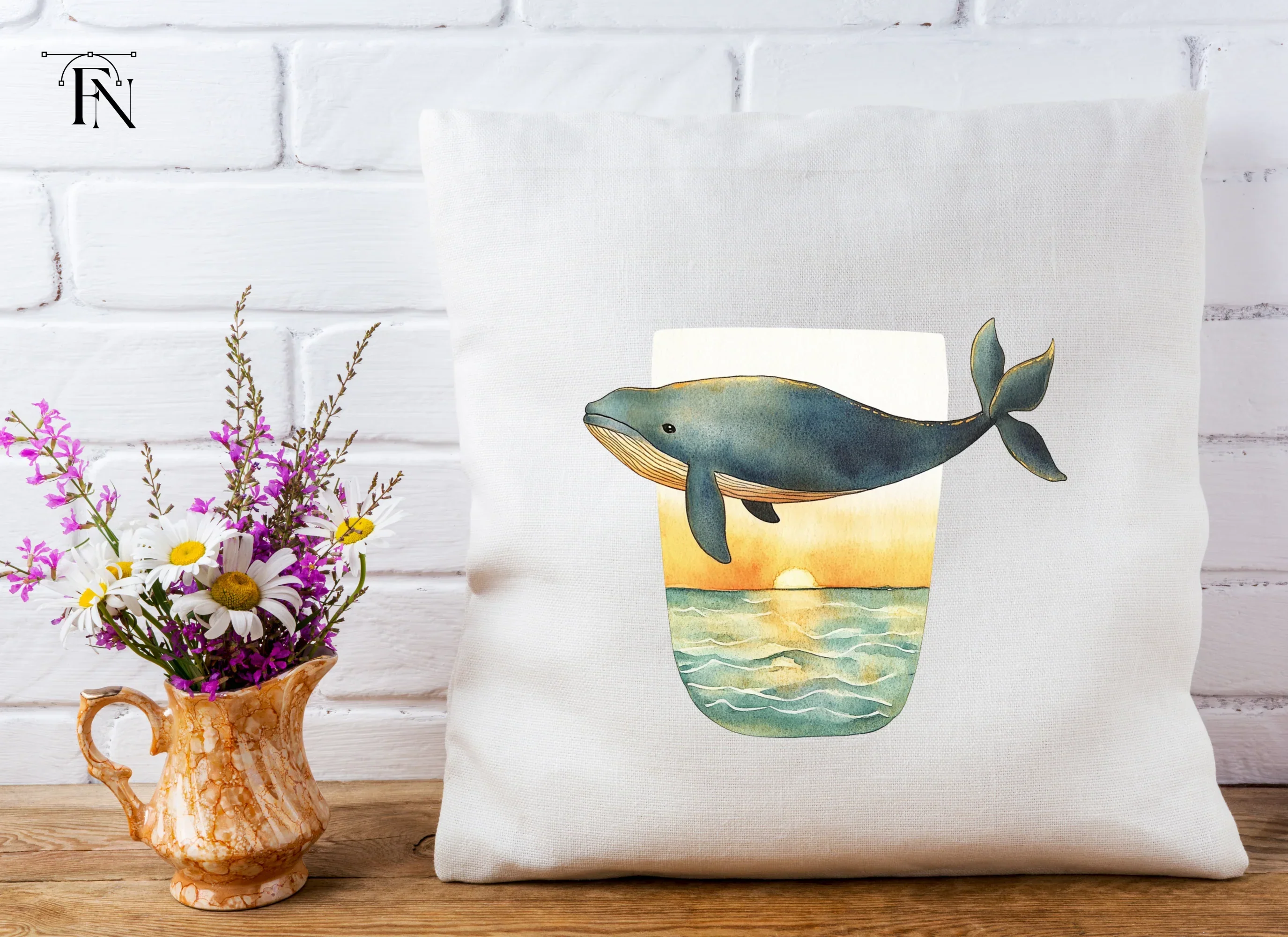 Whale Sunset Tumbler Clipart Bundle - Image 5