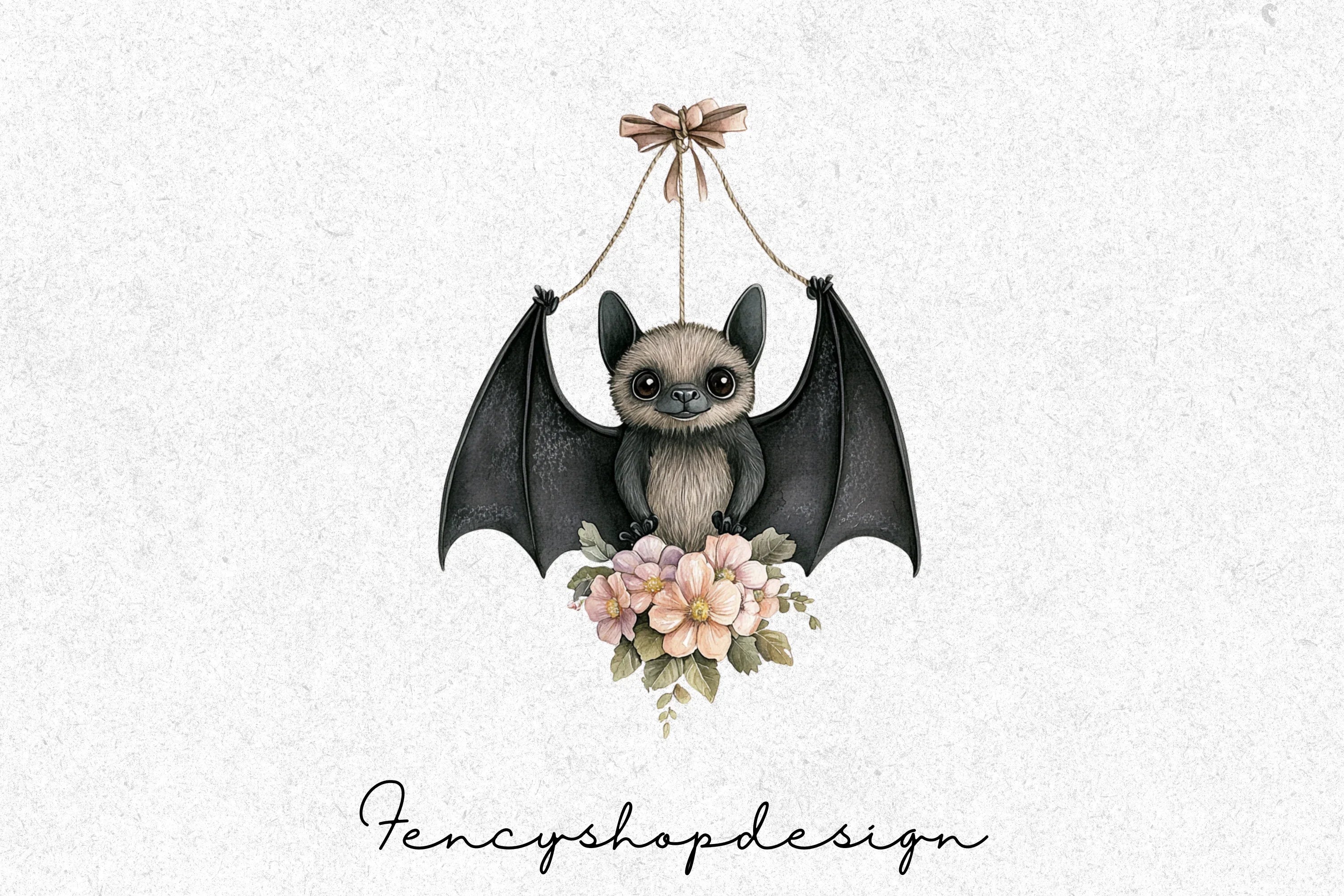 Whimsical Bat Floral Accents Clipart Bundle - Image 2