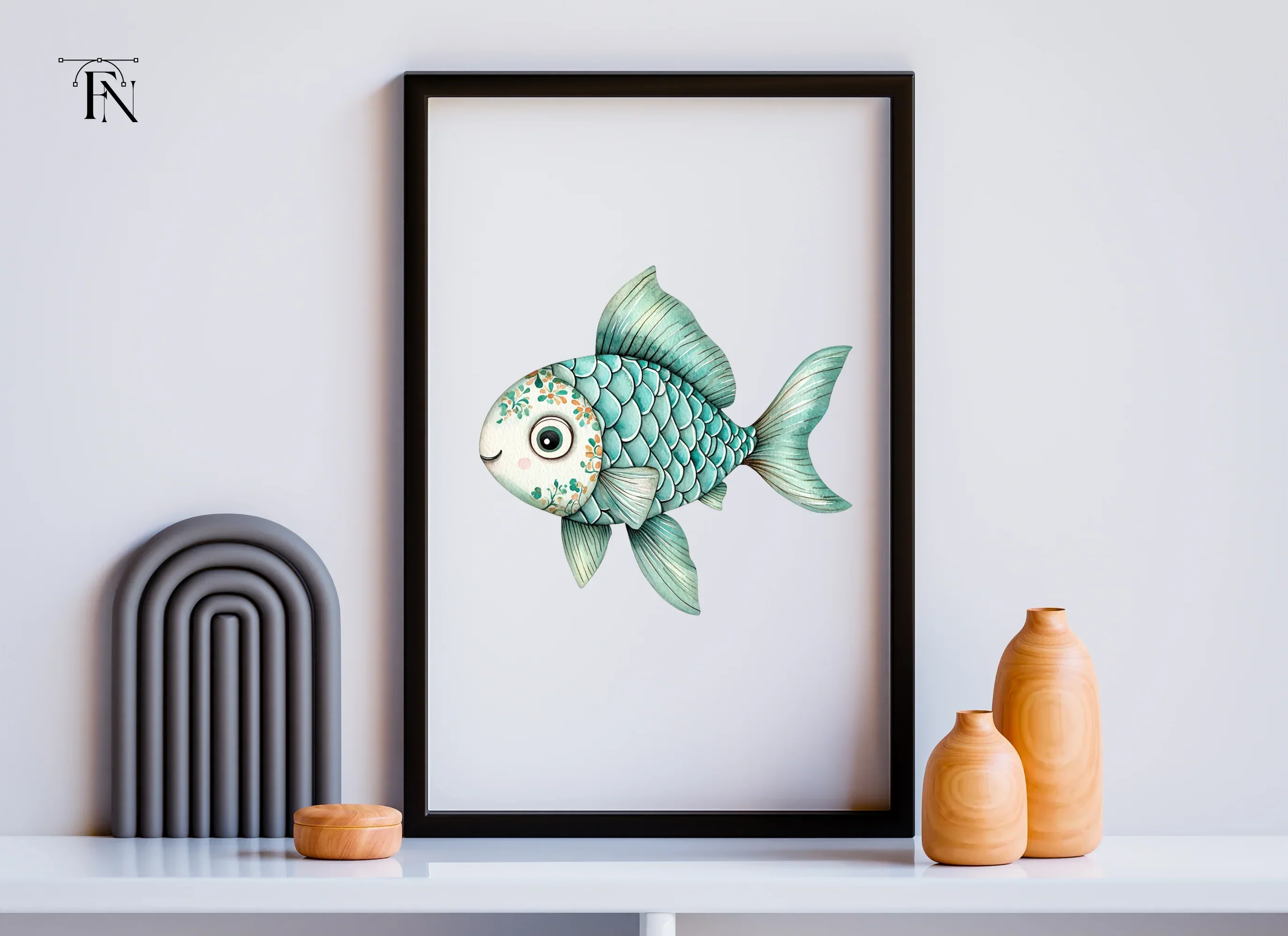 Whimsical Blue Fish Clipart Bundle - Image 6