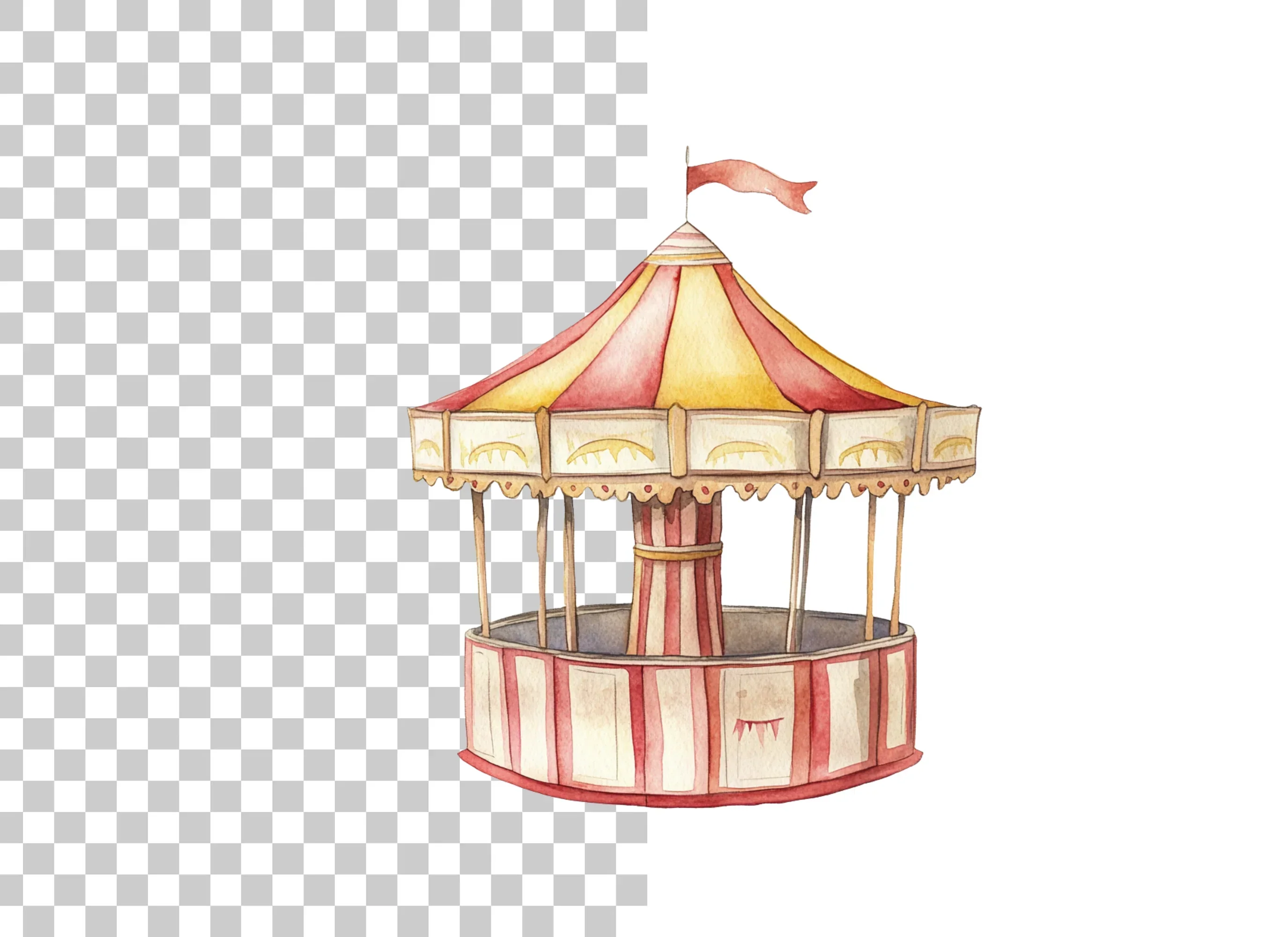 Whimsical Carnival Merry Go Round Clipart Bundle - Image 6