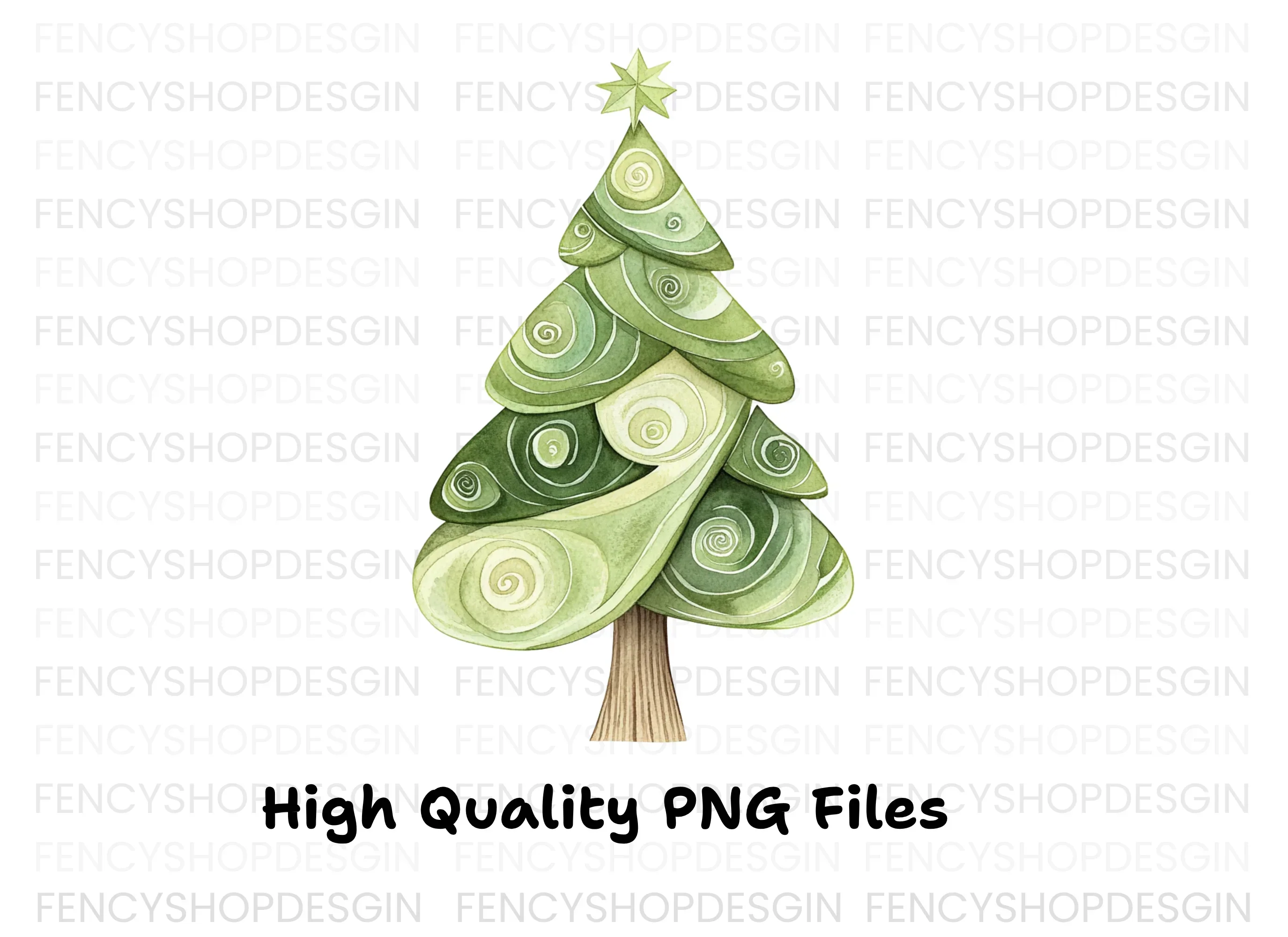 Whimsical Christmas Tree Clipart Bundle - Image 3