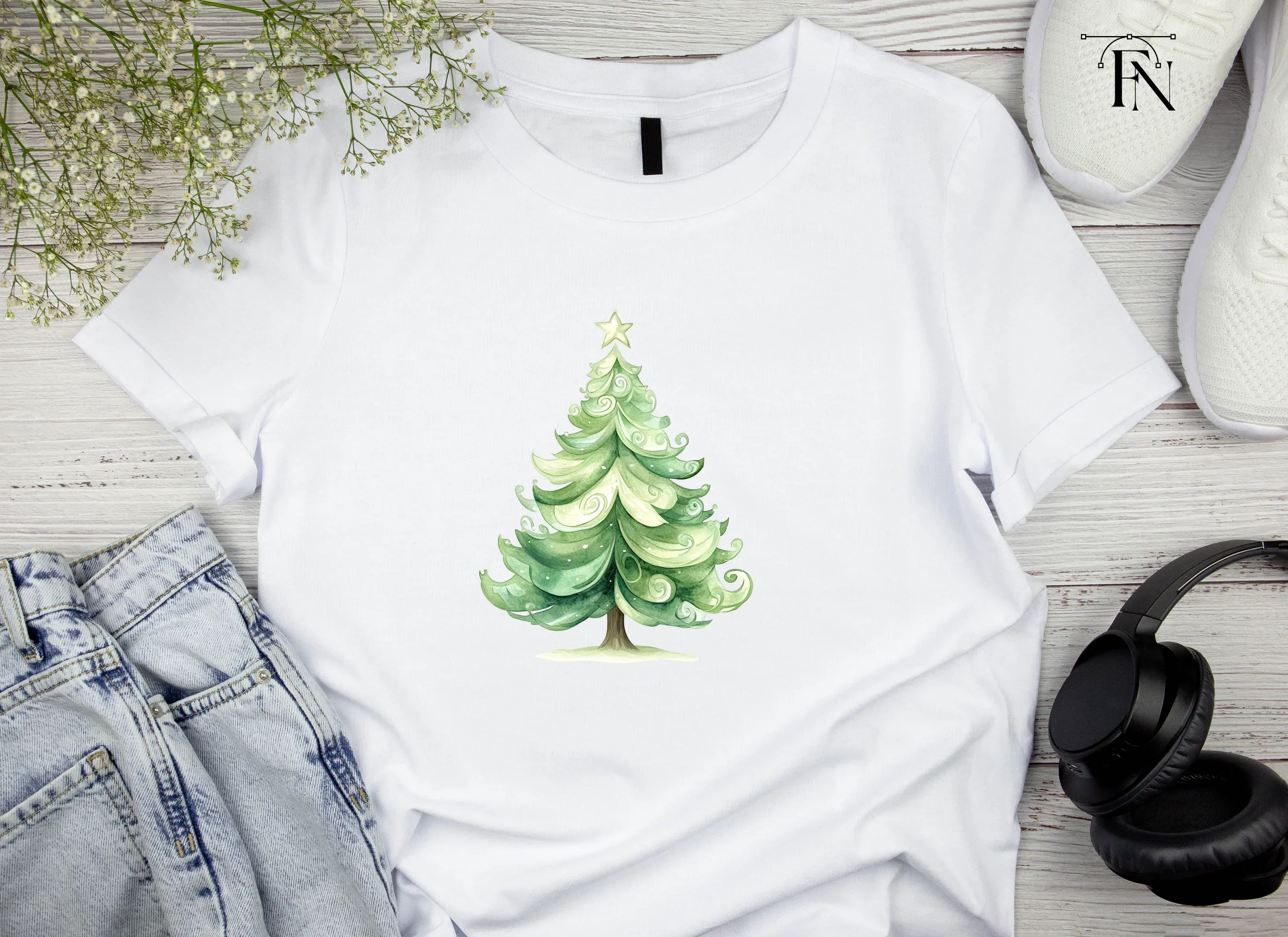 Whimsical Christmas Tree Clipart Bundle - Image 3