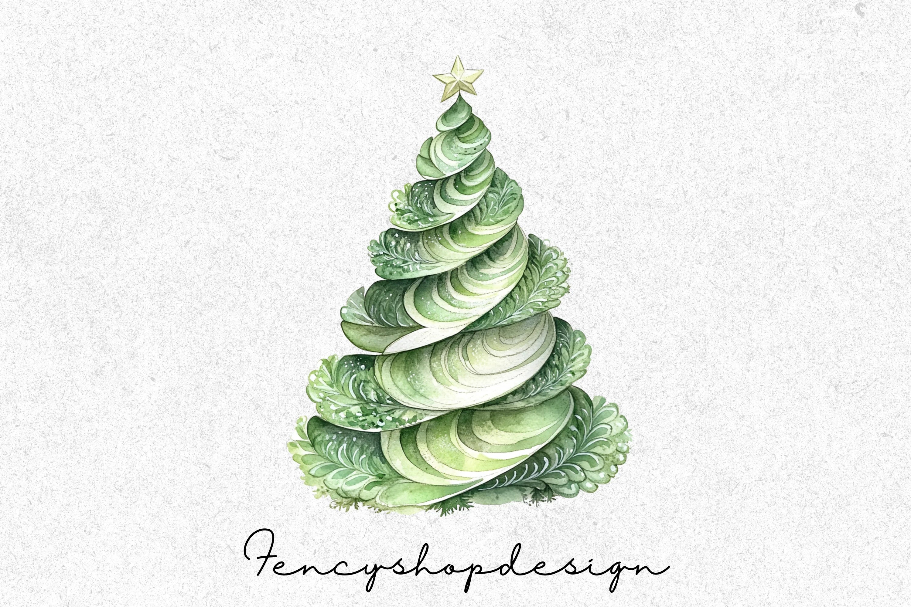 Whimsical Christmas Trees Clipart Bundle - Image 4