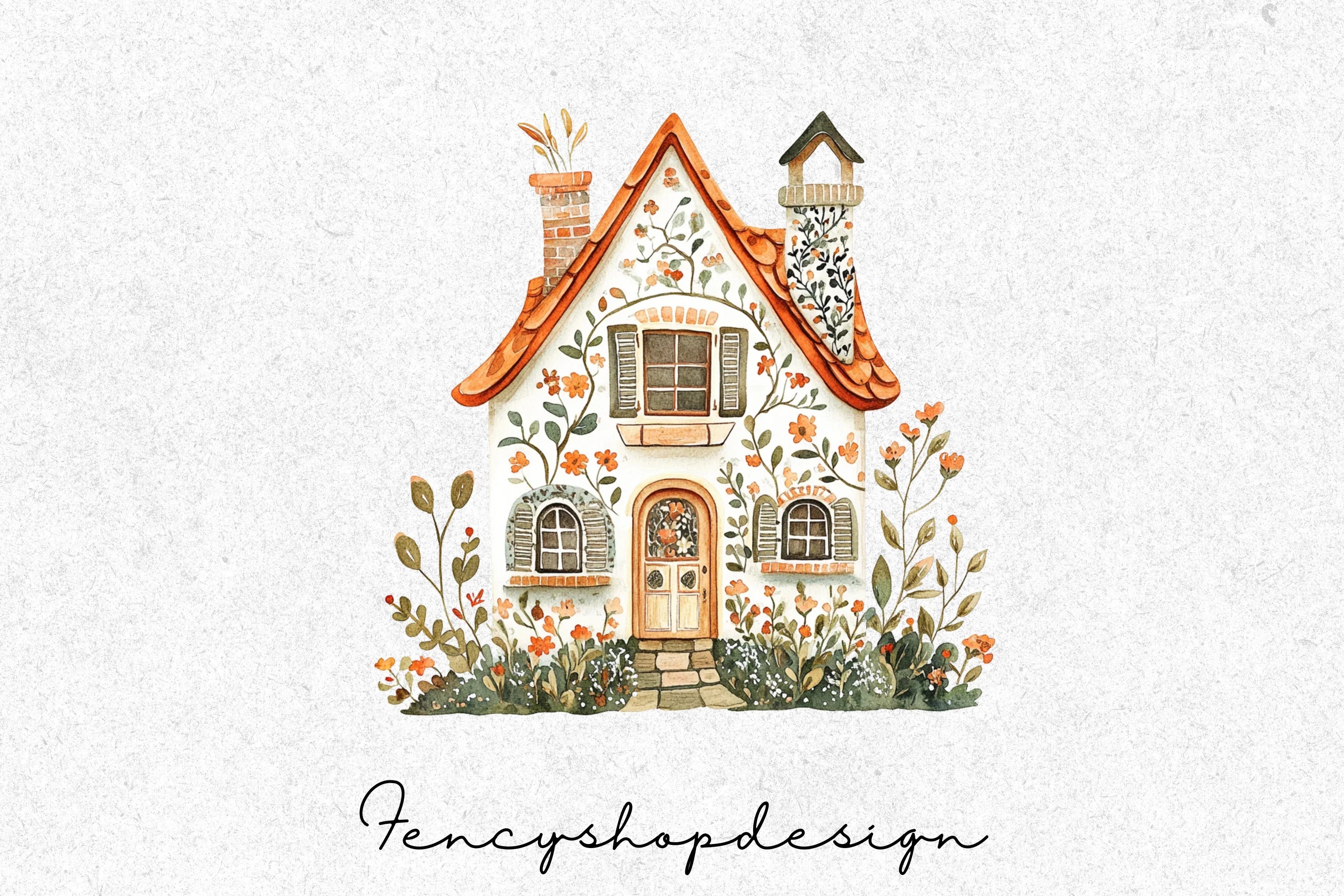 Whimsical Cottage Houses Clipart Bundle - Image 4