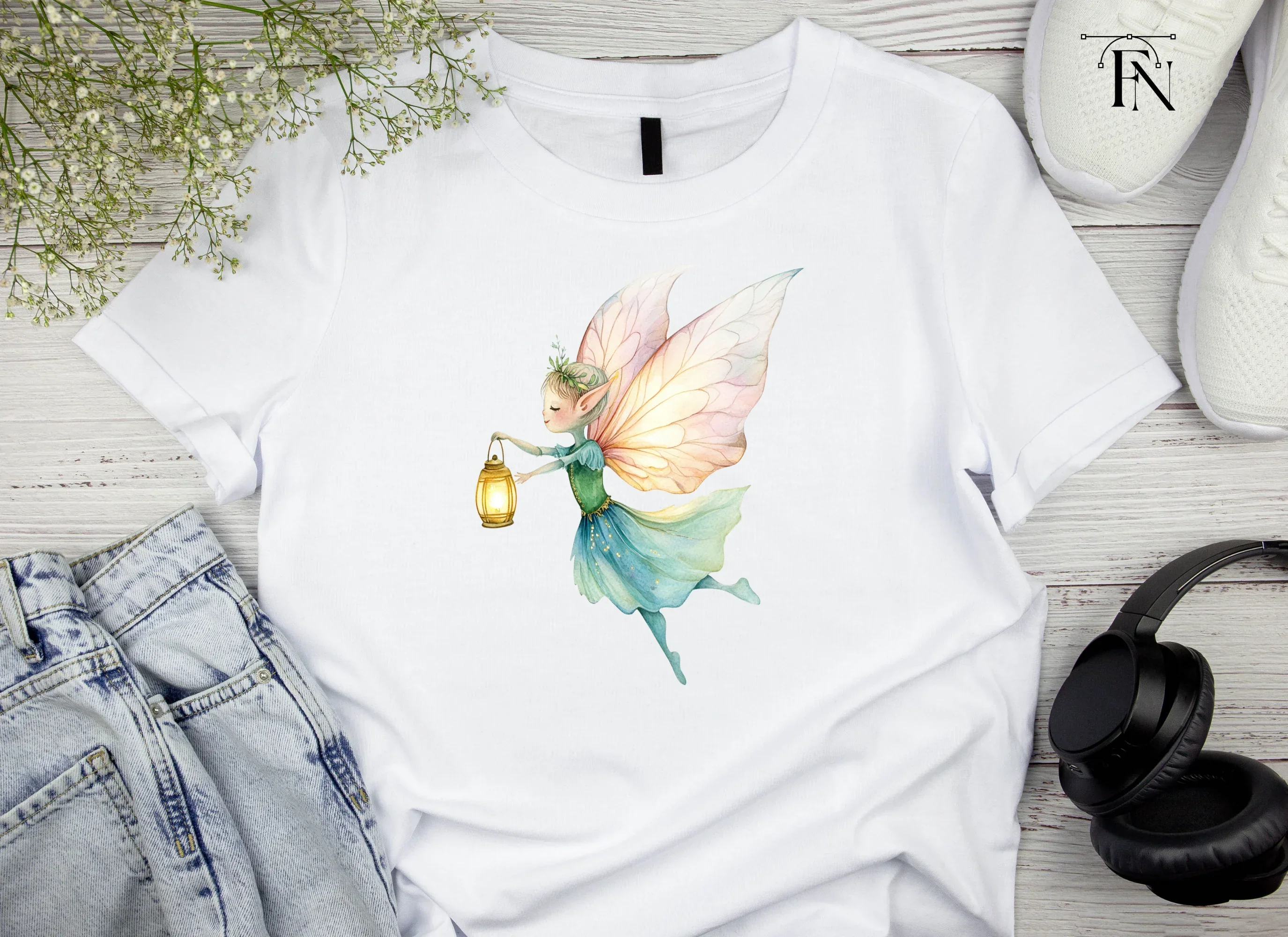 Whimsical Fairies with Lanterns Clipart Bundle - Image 4