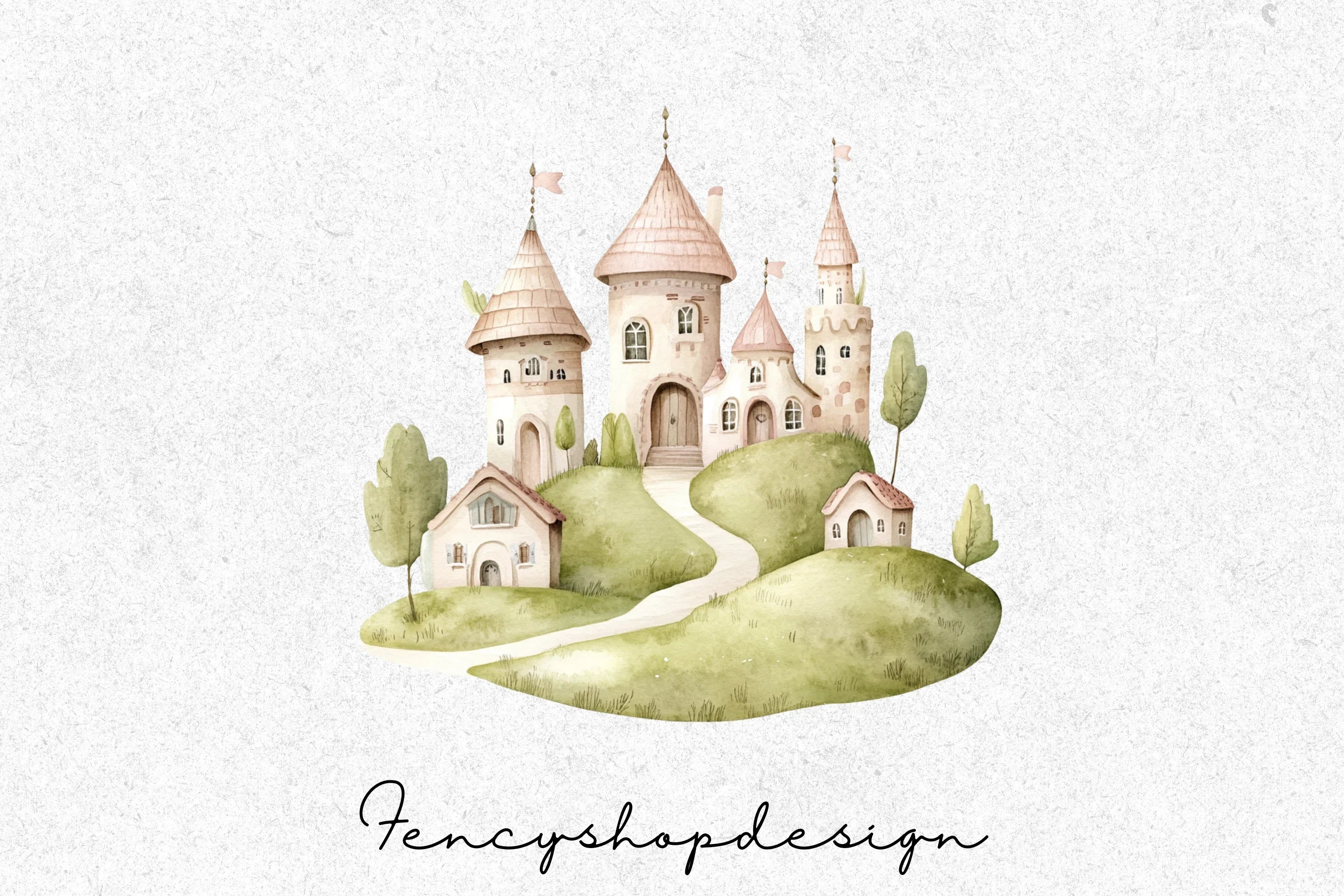 Whimsical Fairytale Village Clipart Bundle - Image 4