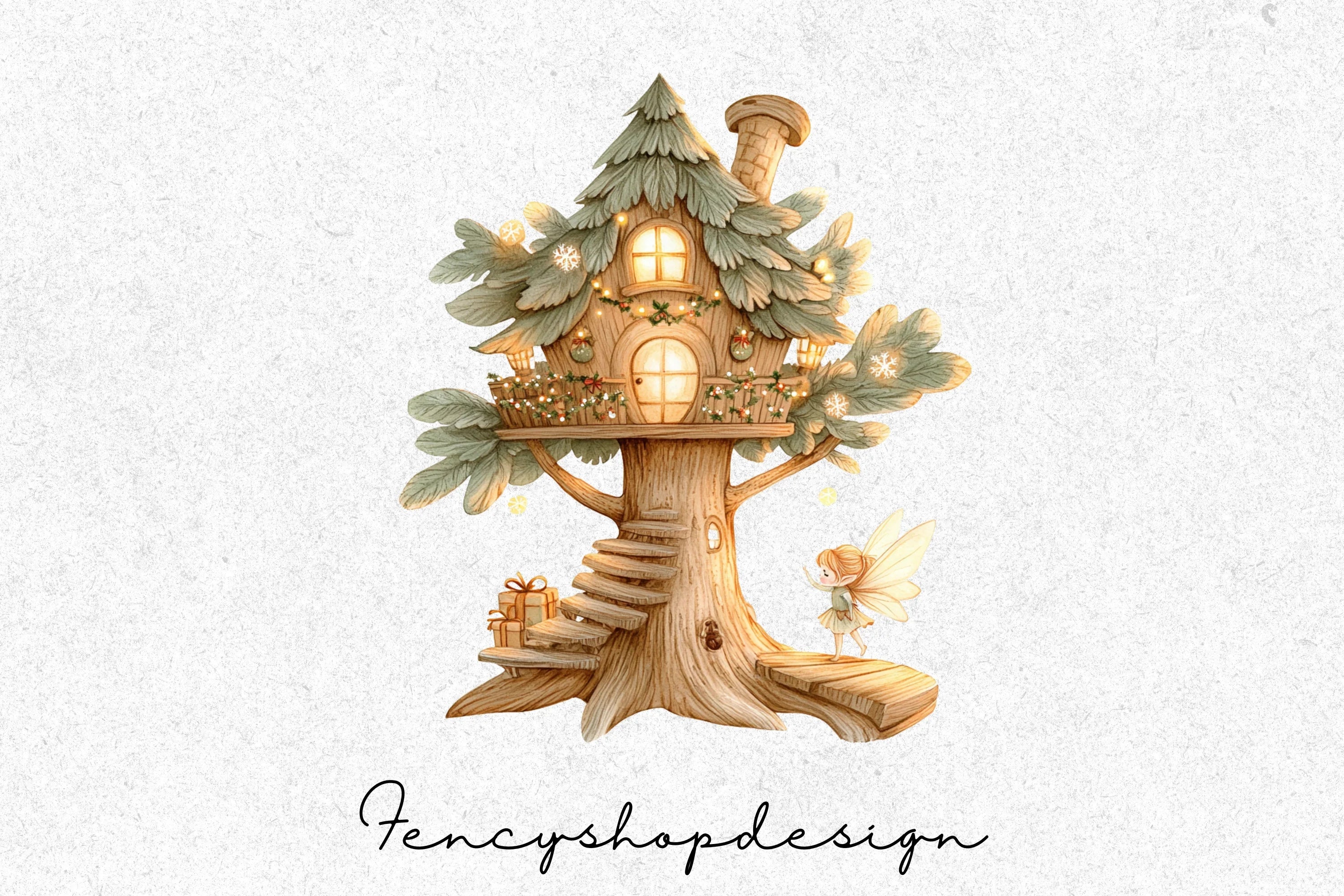 Whimsical Fantasy Treehouse Clipart Bundle - Image 4
