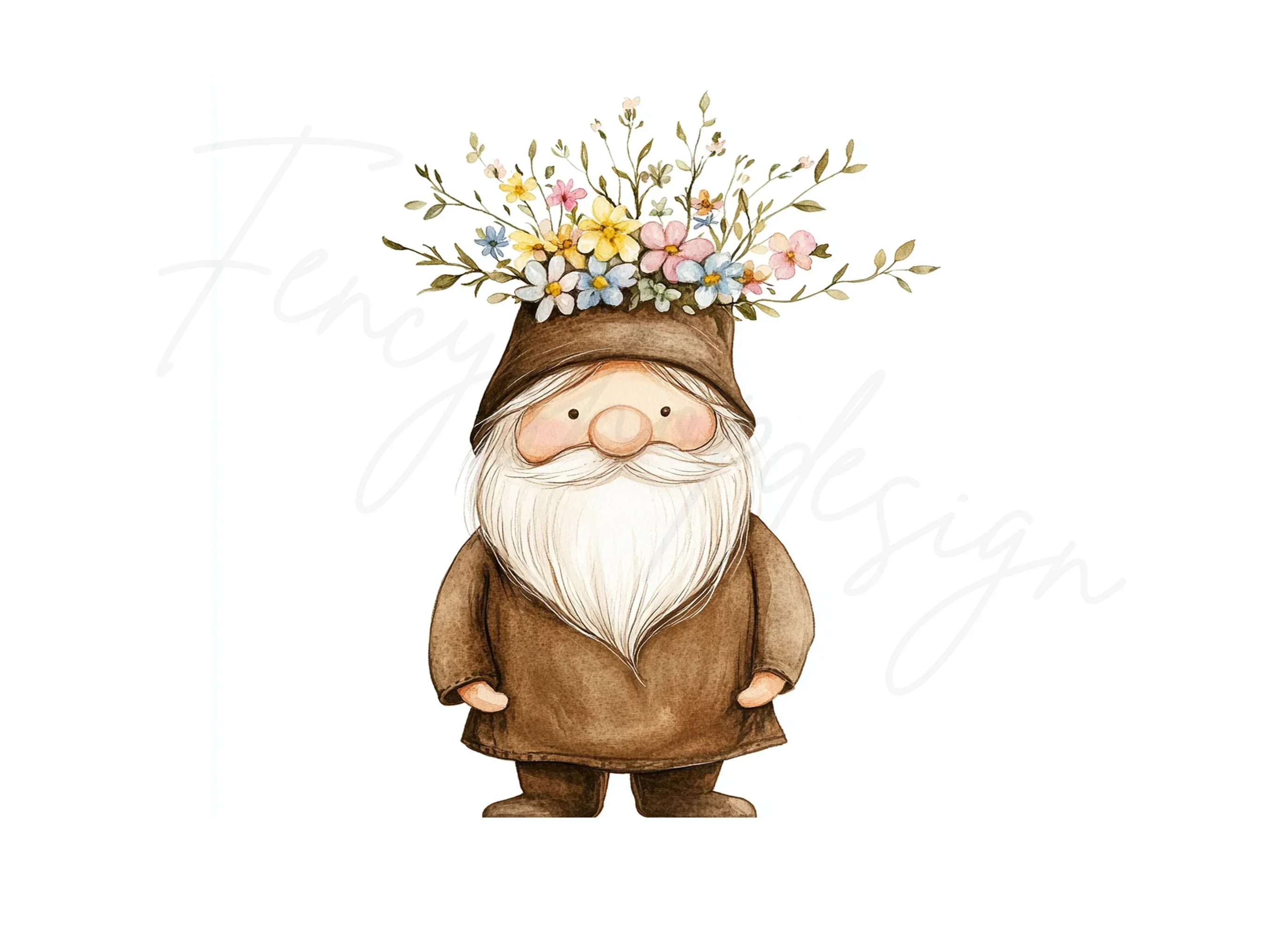 Whimsical Floral Gnomes Clipart Bundle - Image 2