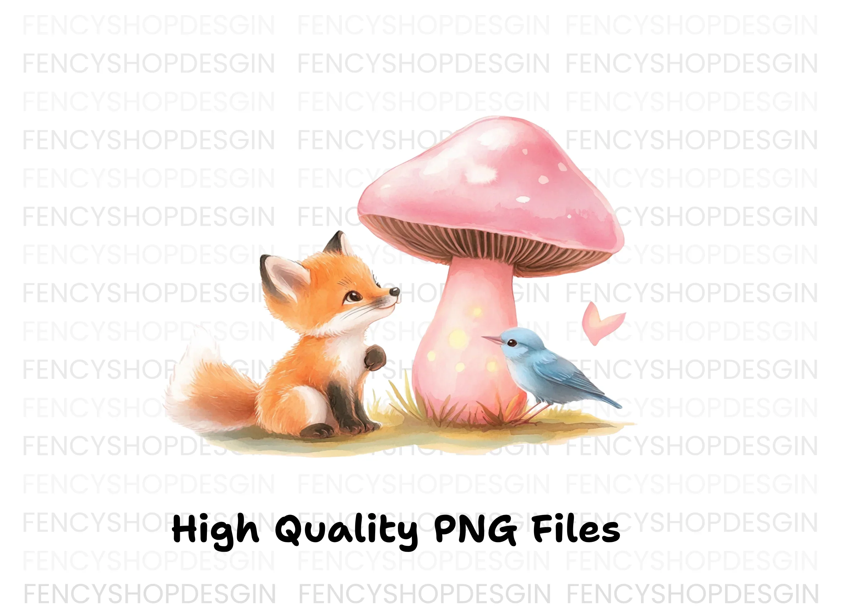 Whimsical Fox and Bird Clipart Bundle - Image 2
