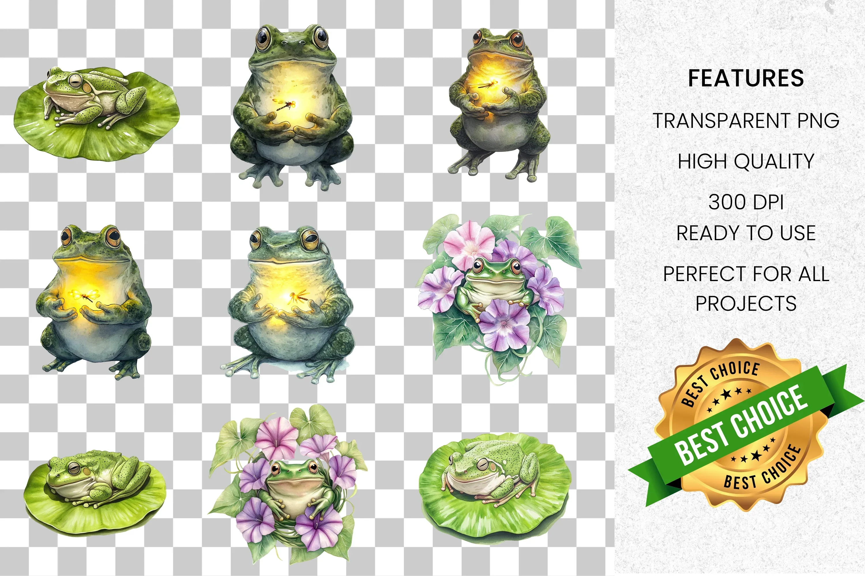 Whimsical Frog Clipart Bundle - Image 2