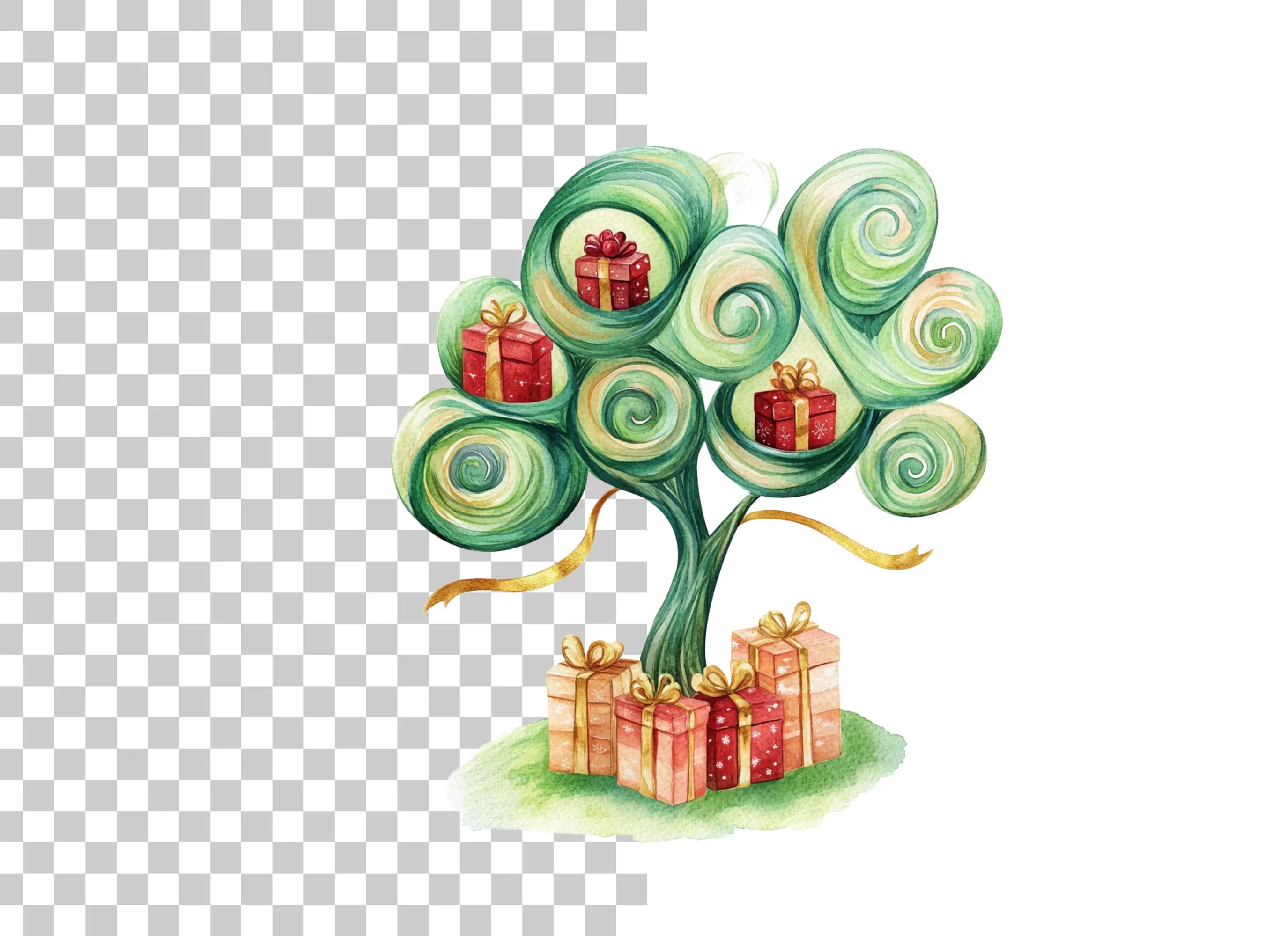 Whimsical Gift Tree Clipart Bundle - Image 6