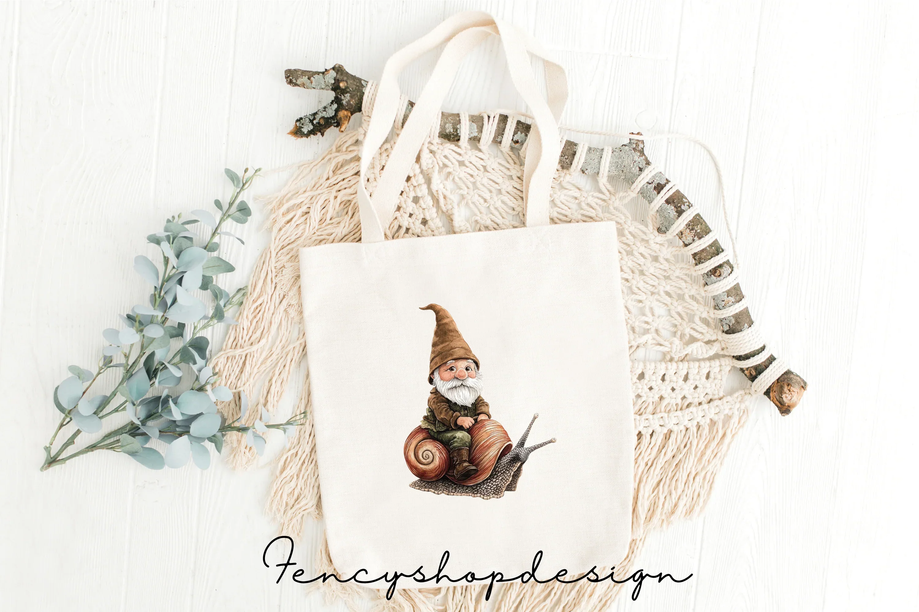Whimsical Gnomes and Snails Clipart Bundle - Image 8