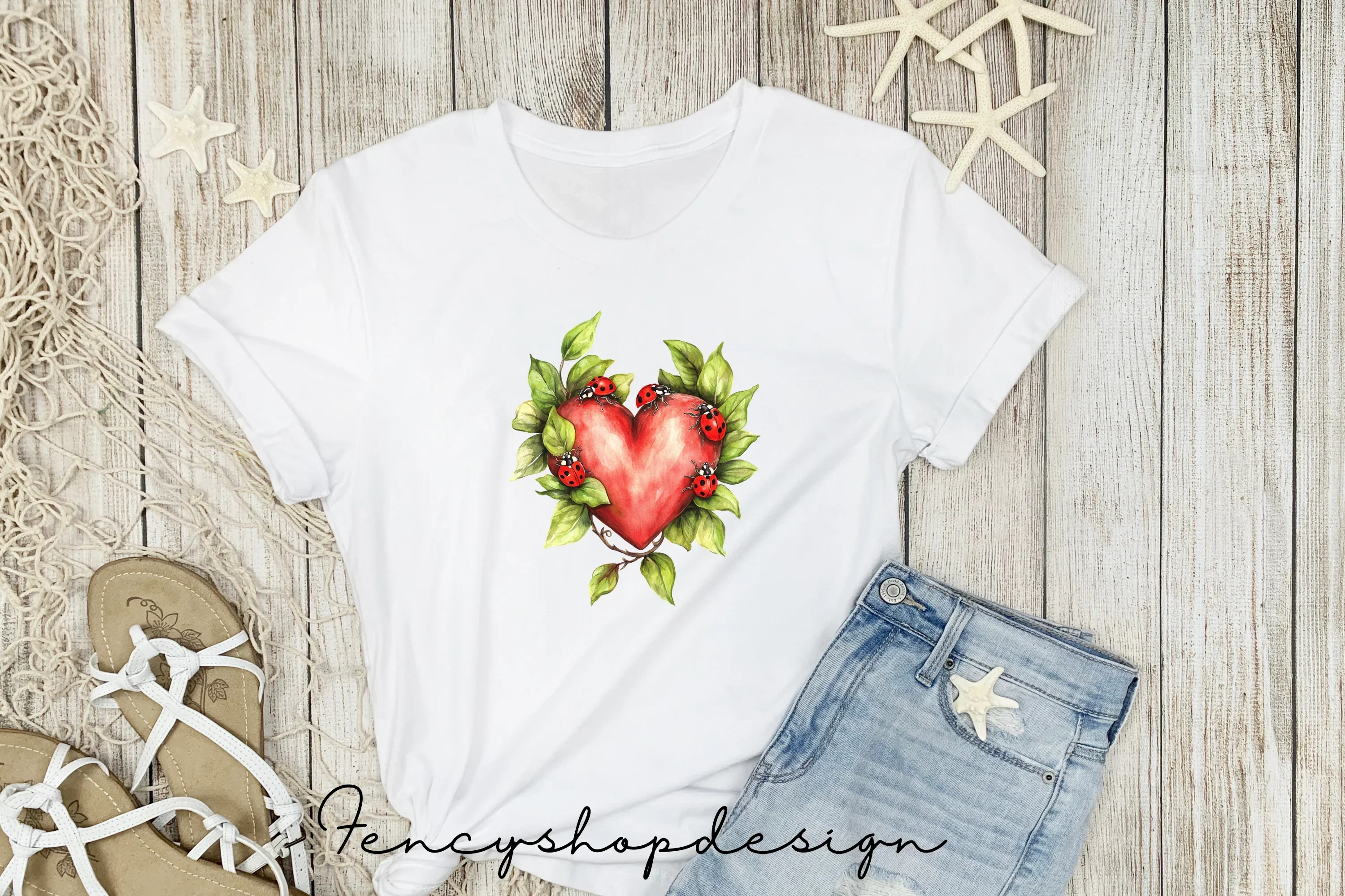 Whimsical Hearts Elves Butterflies Clipart Bundle - Image 4