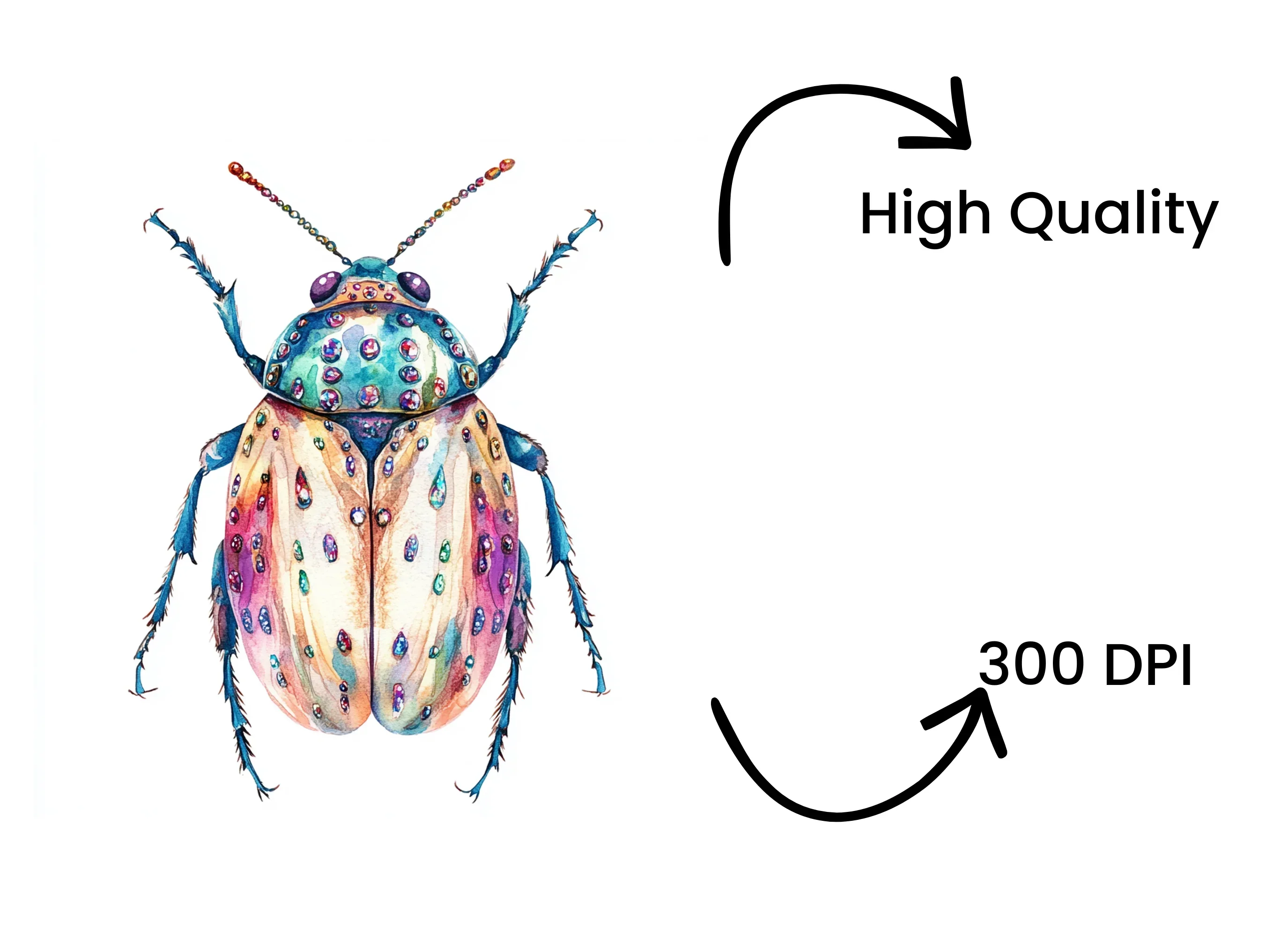 Whimsical Jewel Beetle Clipart Bundle - Image 4