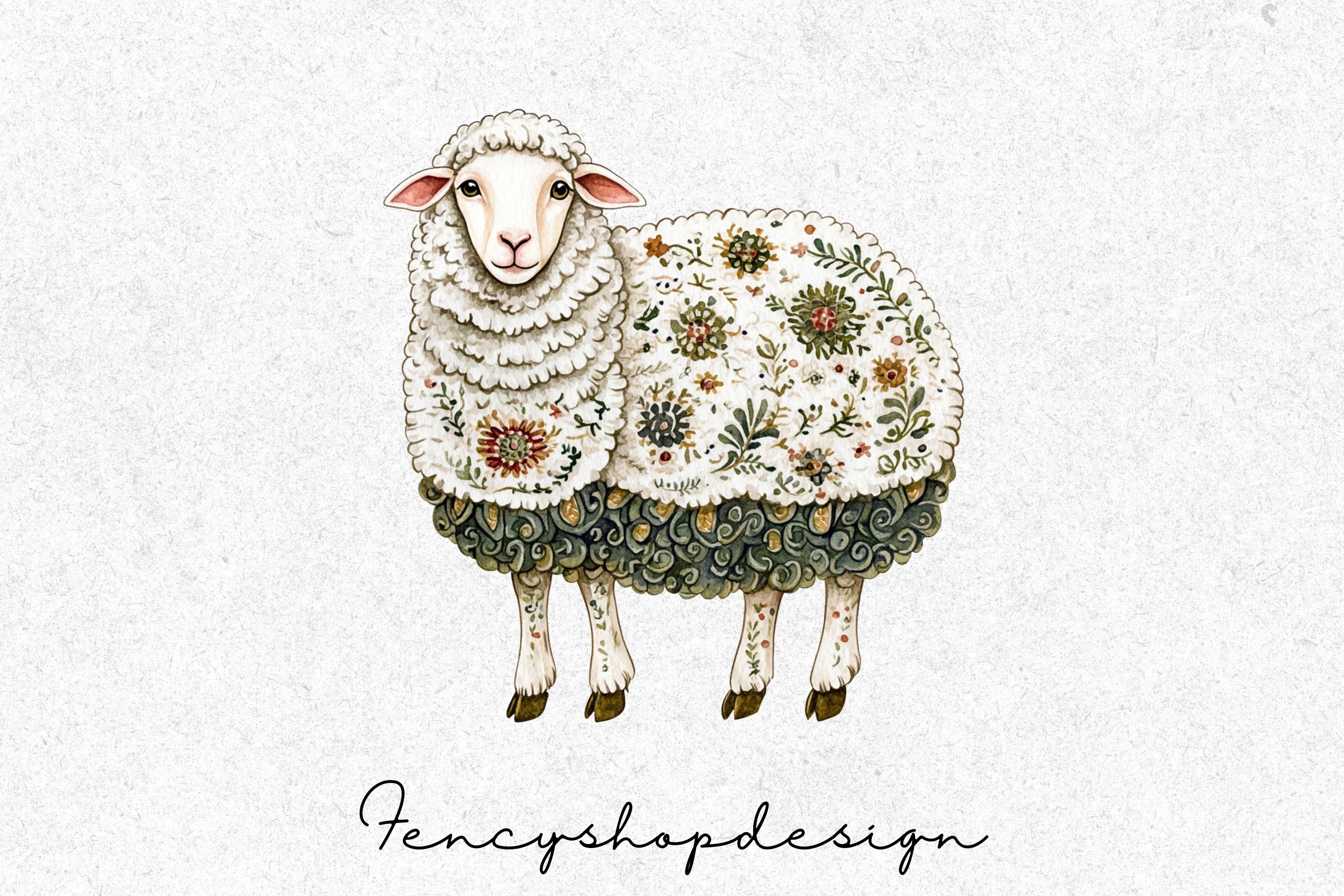 Whimsical Patterned Sheep Clipart Bundle - Image 6