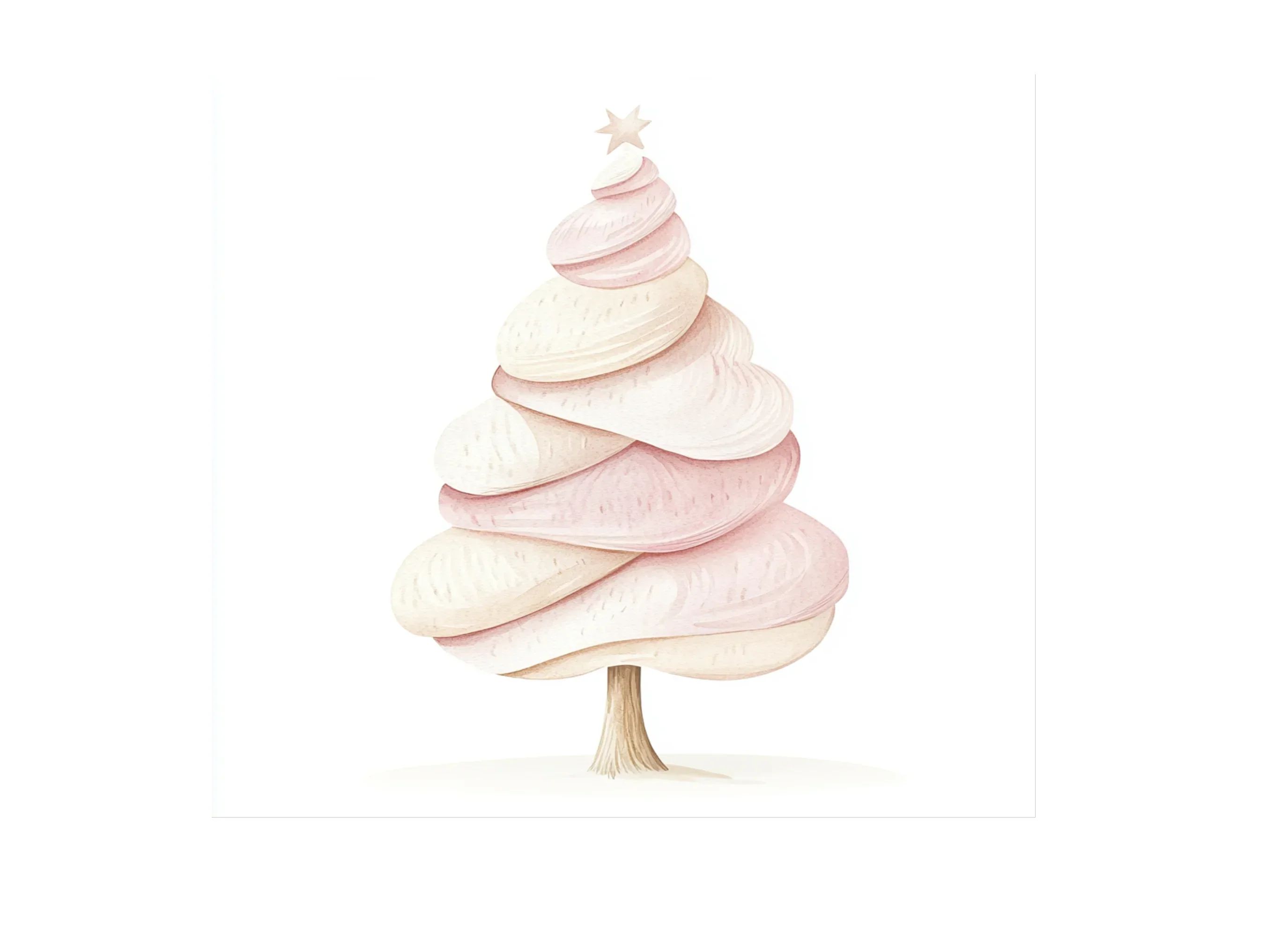 Whimsical Pink Christmas Tree Clipart Bundle - Image 2