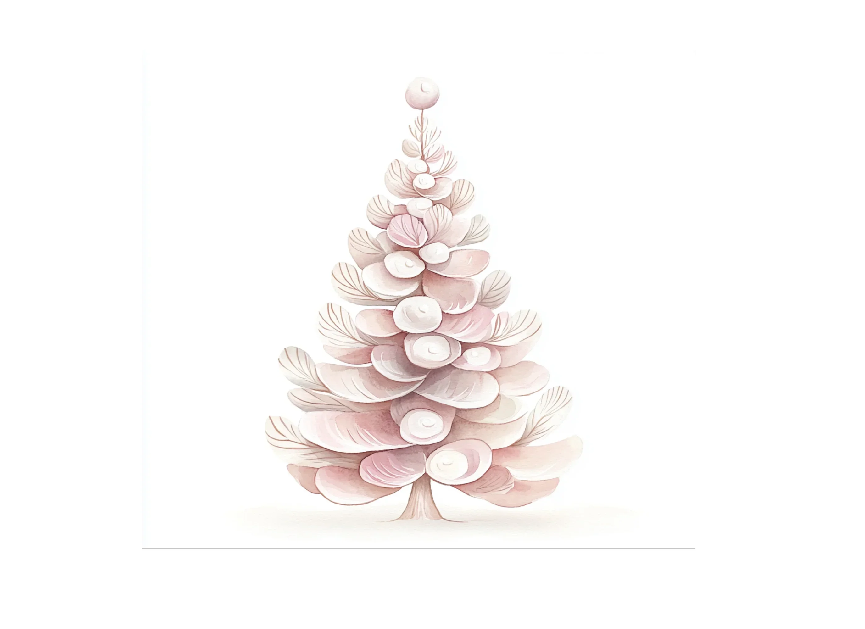 Whimsical Pink Christmas Tree Clipart Bundle - Image 3