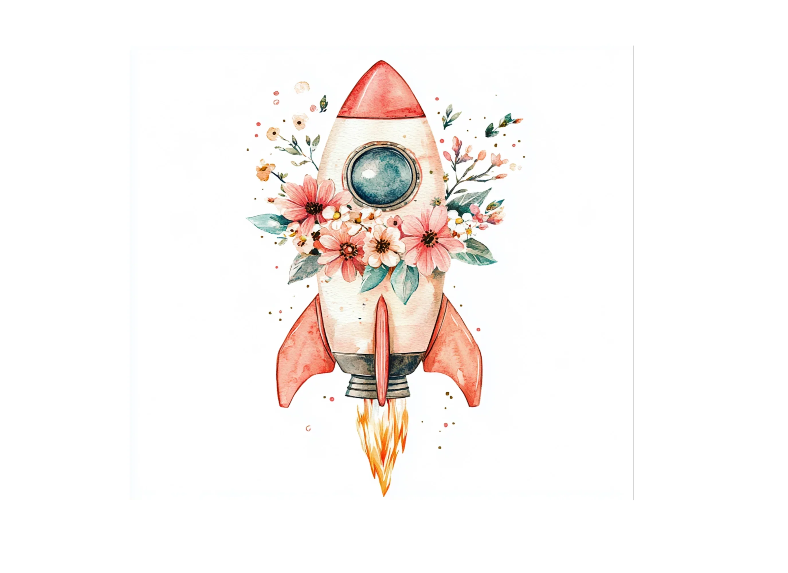 Whimsical Space Adventure Floral Clipart Bundle - Image 3