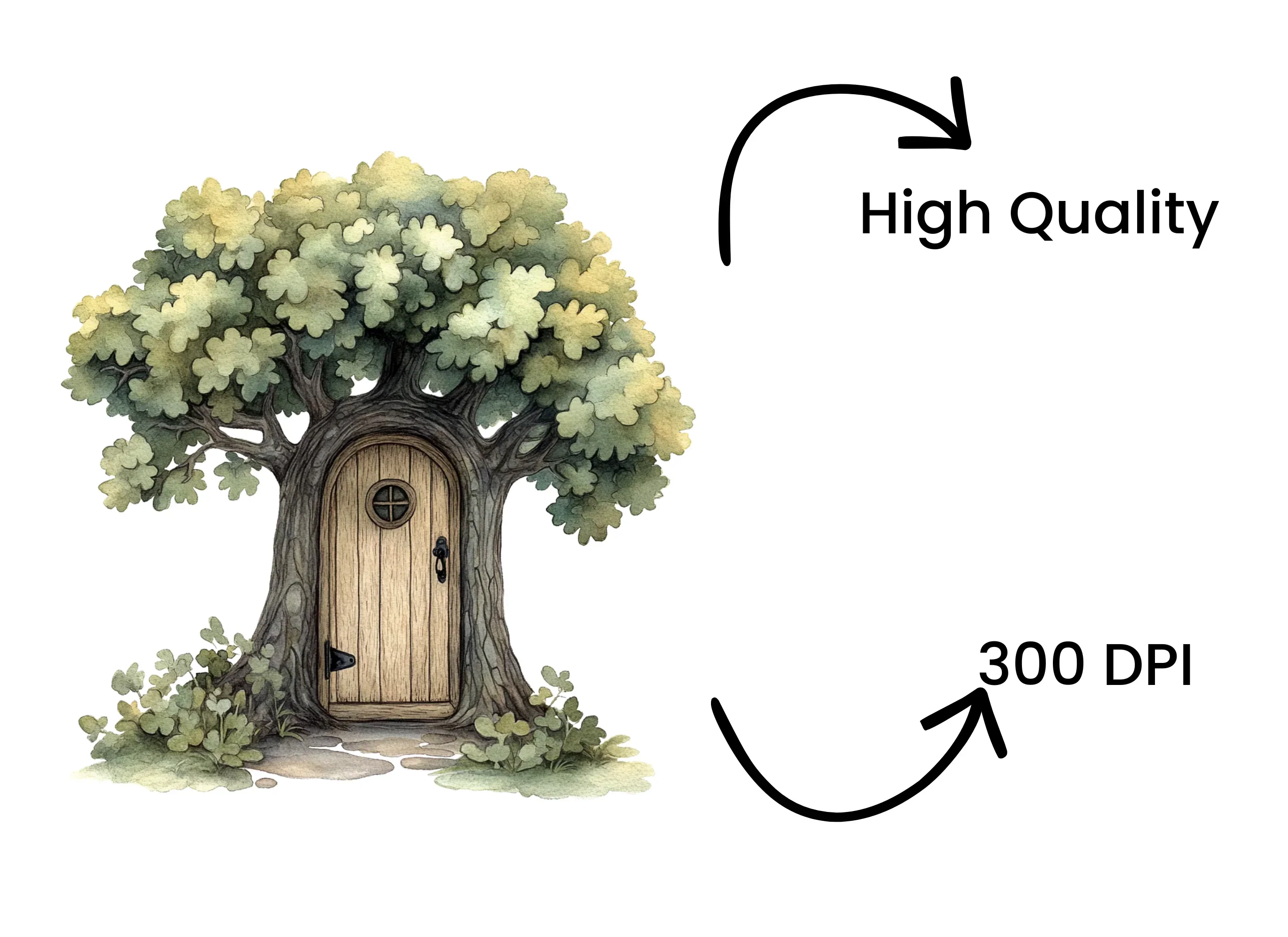 Whimsical Tree House Door Clipart Bundle - Image 4