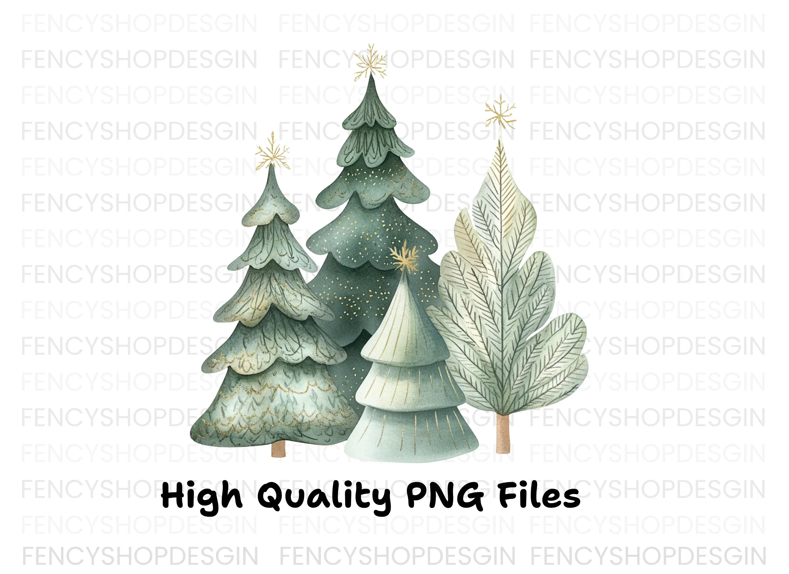 Whimsical Winter Forest Christmas Clipart Bundle - Image 2