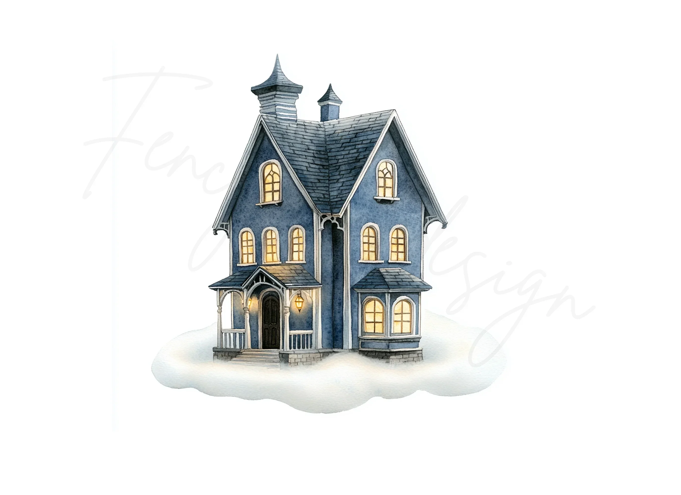 Whimsical Winter House Clipart Bundle - Image 2