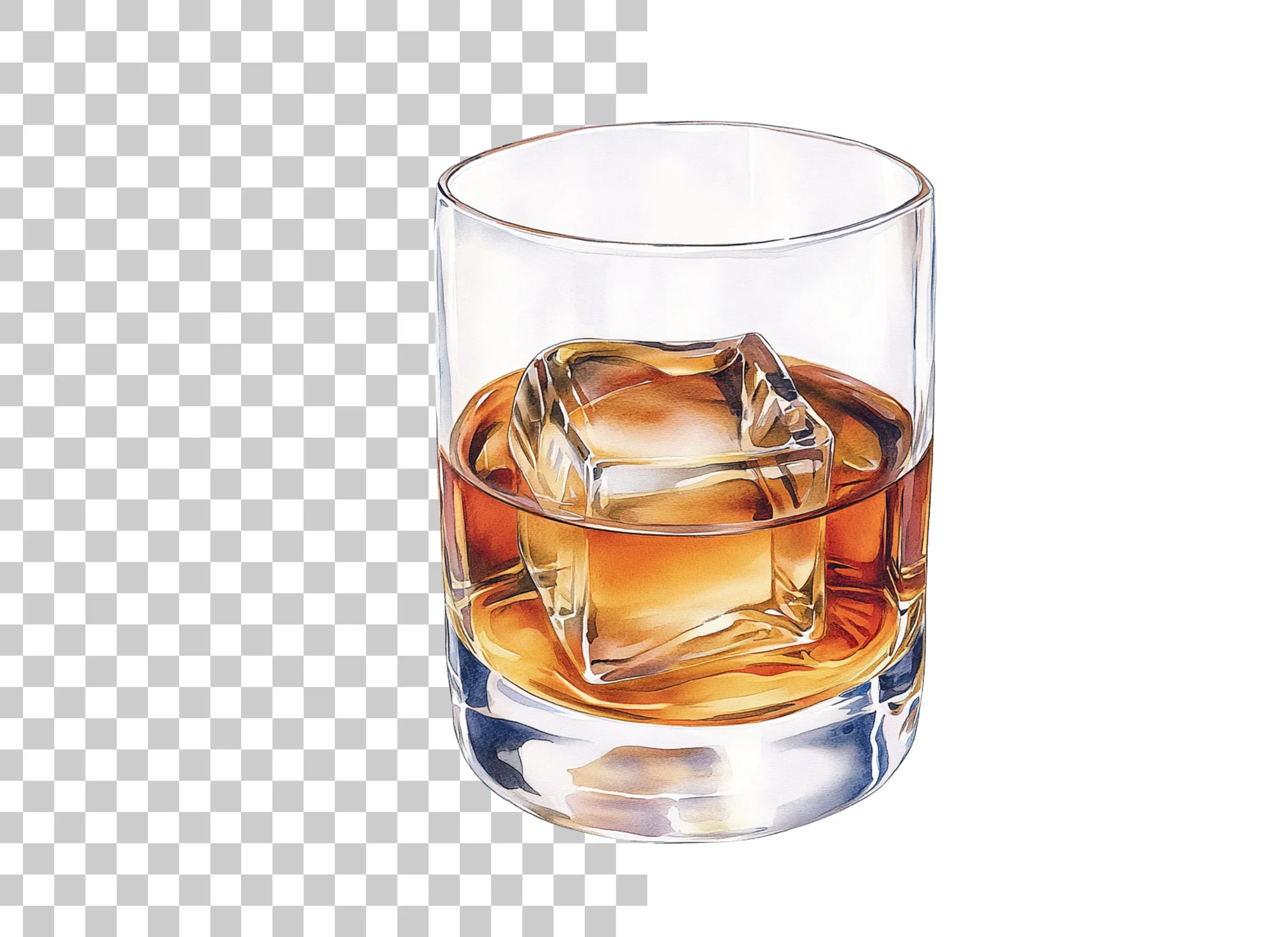 Whiskey Glasses with Ice Clipart Bundle - Image 2
