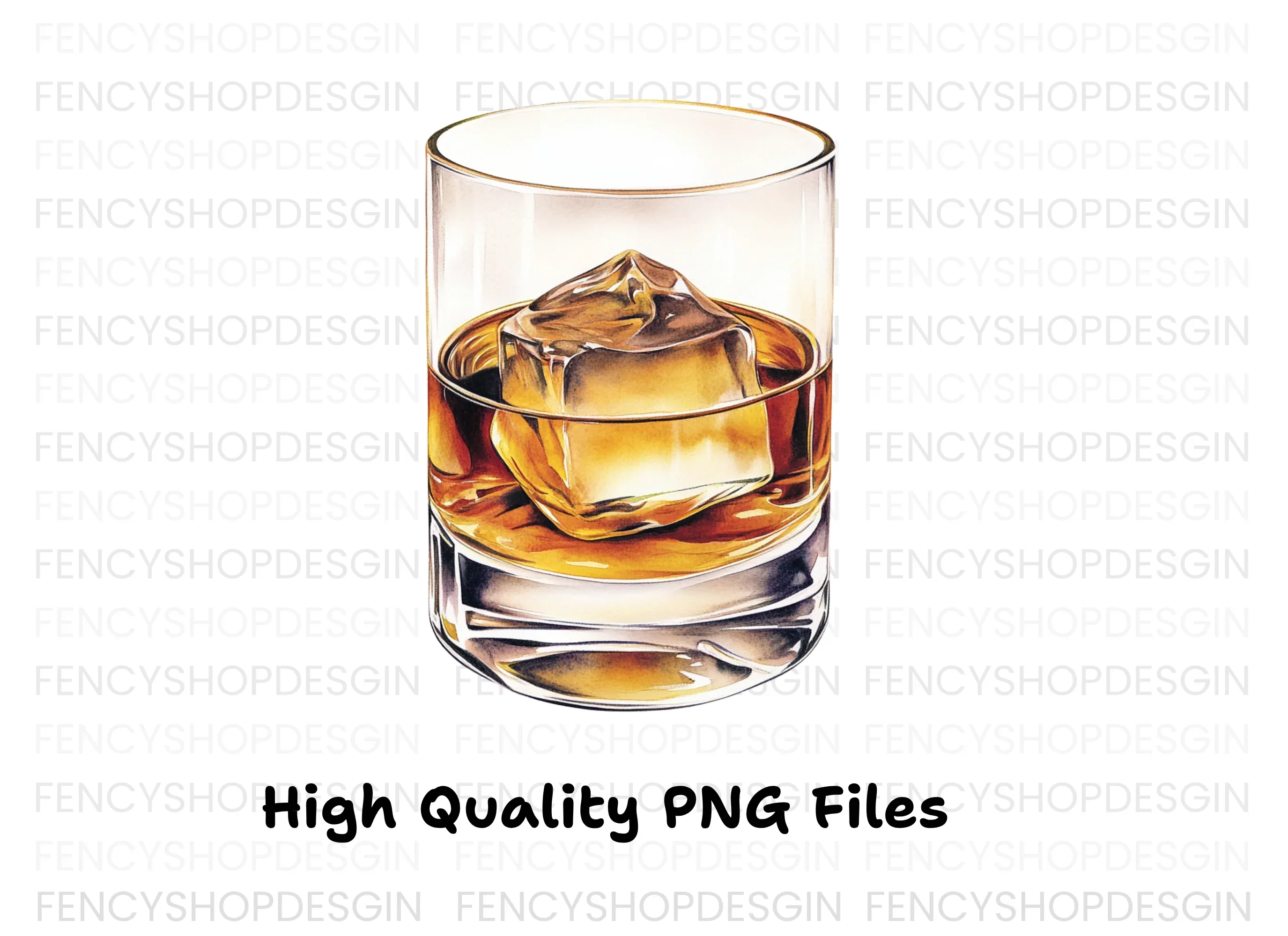 Whiskey Glasses with Ice Clipart Bundle - Image 3