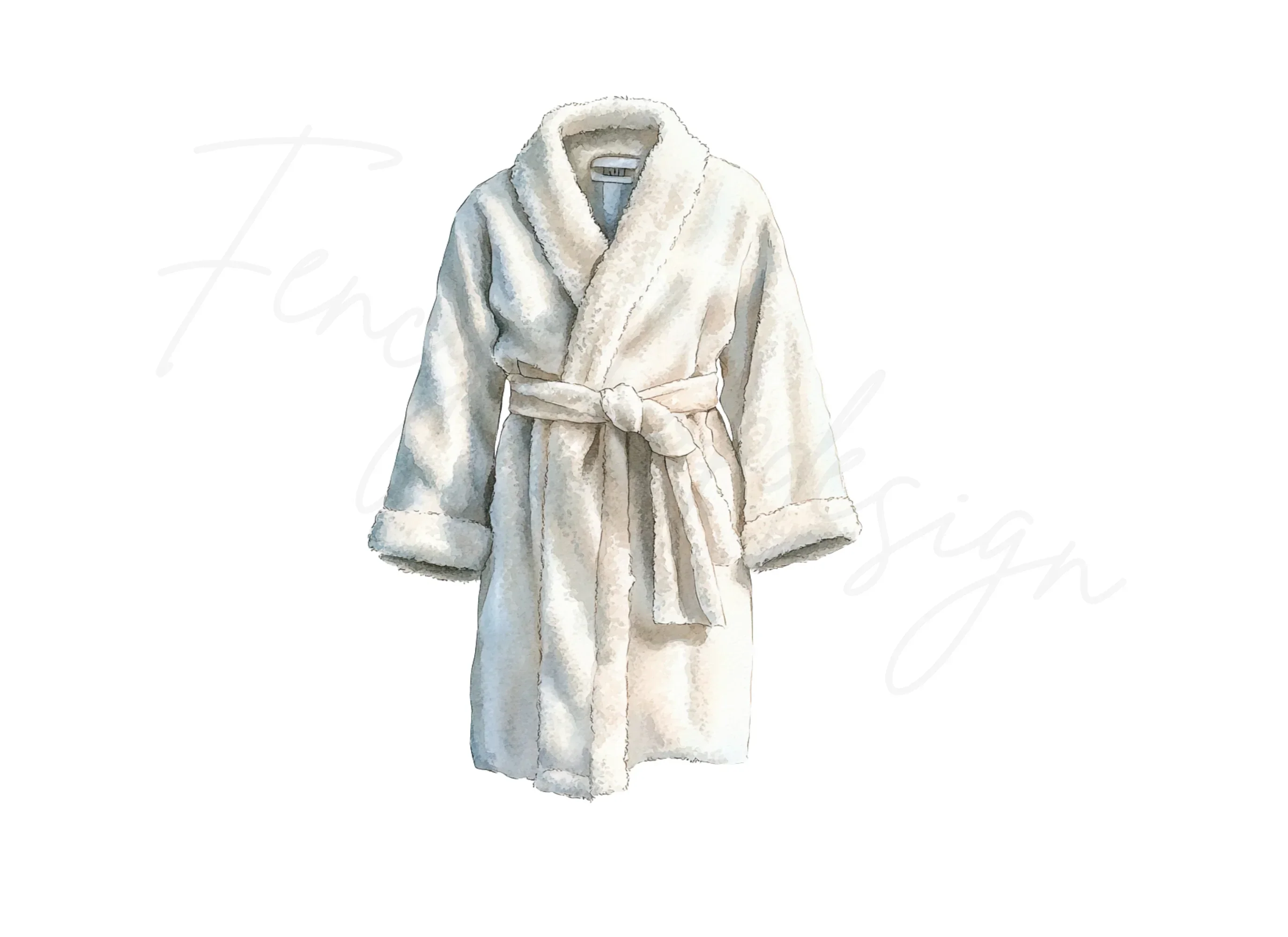 White Bathrobe Spa Clipart Bundle - Image 2