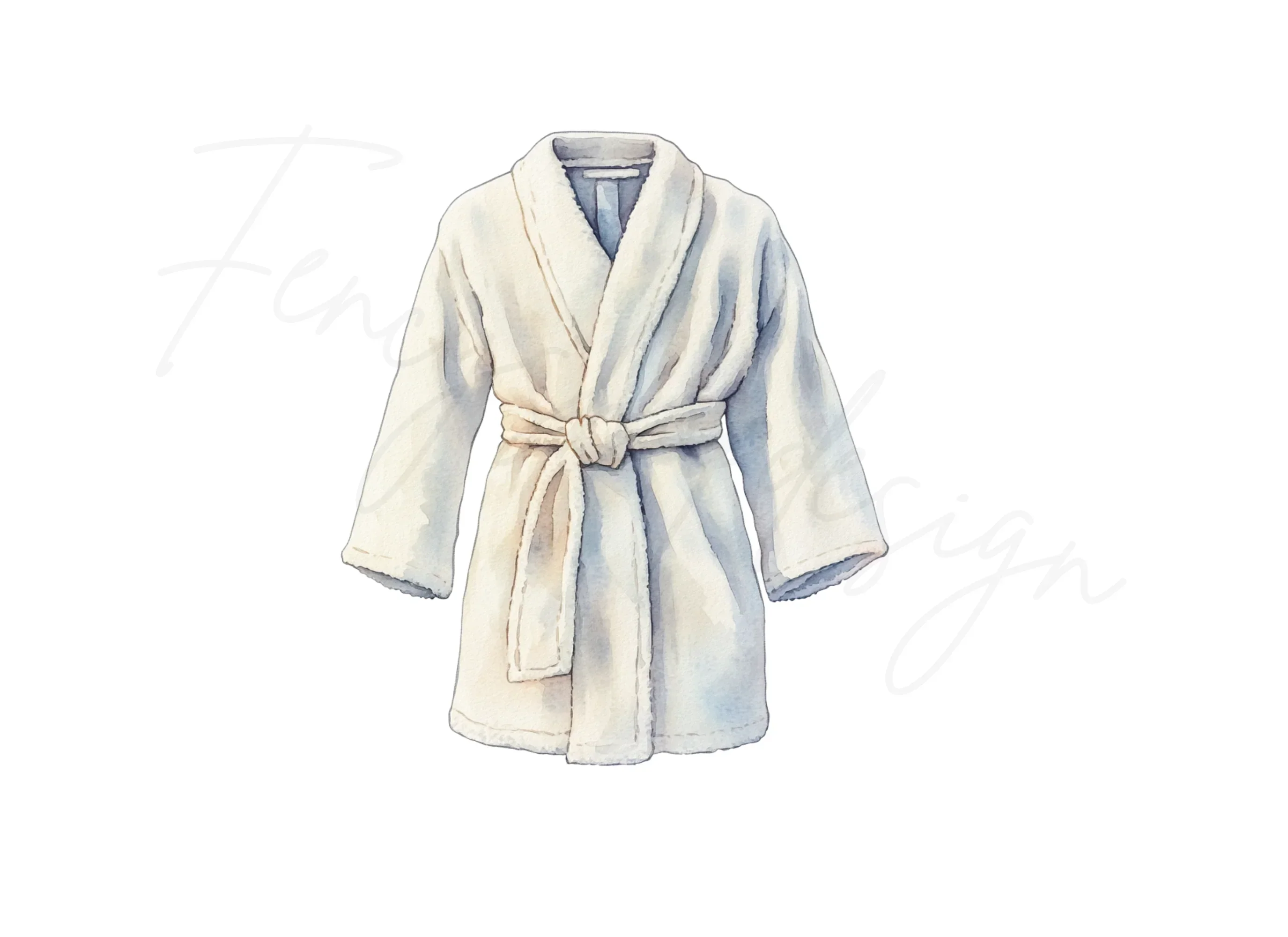 White Bathrobe Spa Clipart Bundle - Image 3