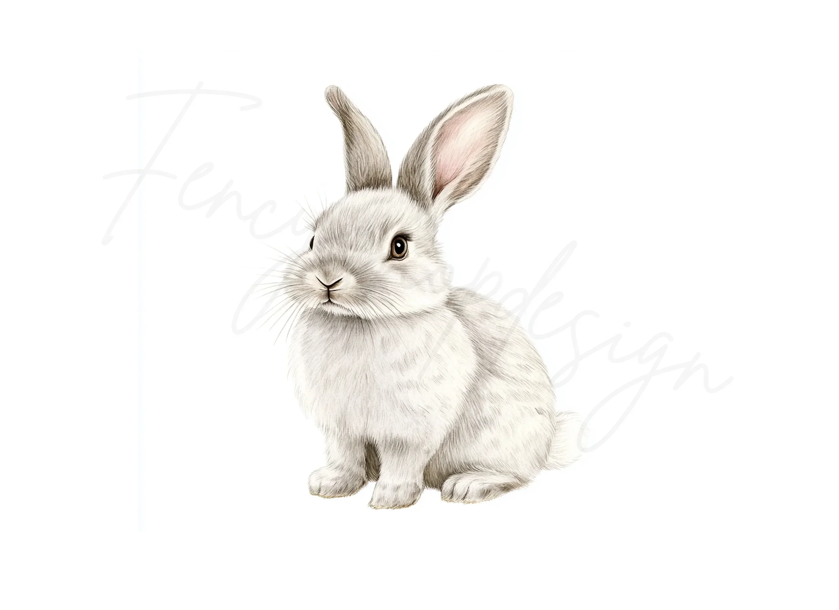 White Bunny Rabbit Clipart Bundle - Image 2