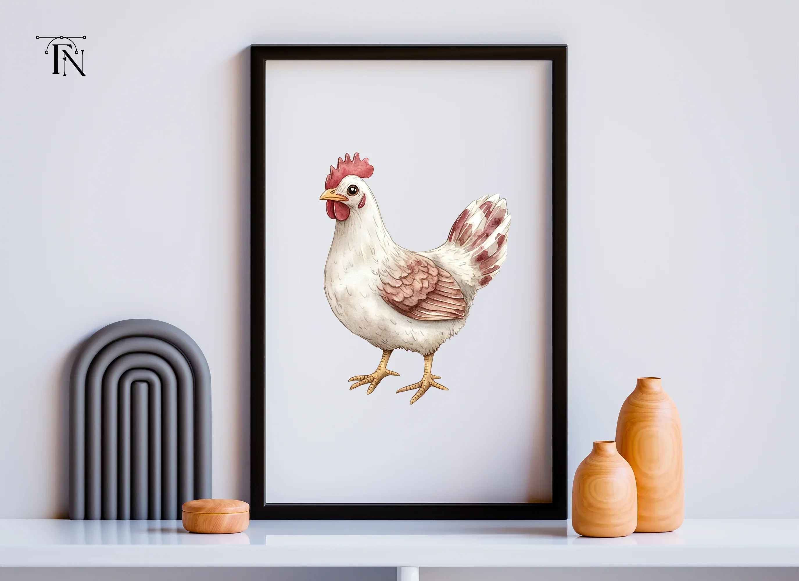 White Chicken Clipart Bundle - Image 3