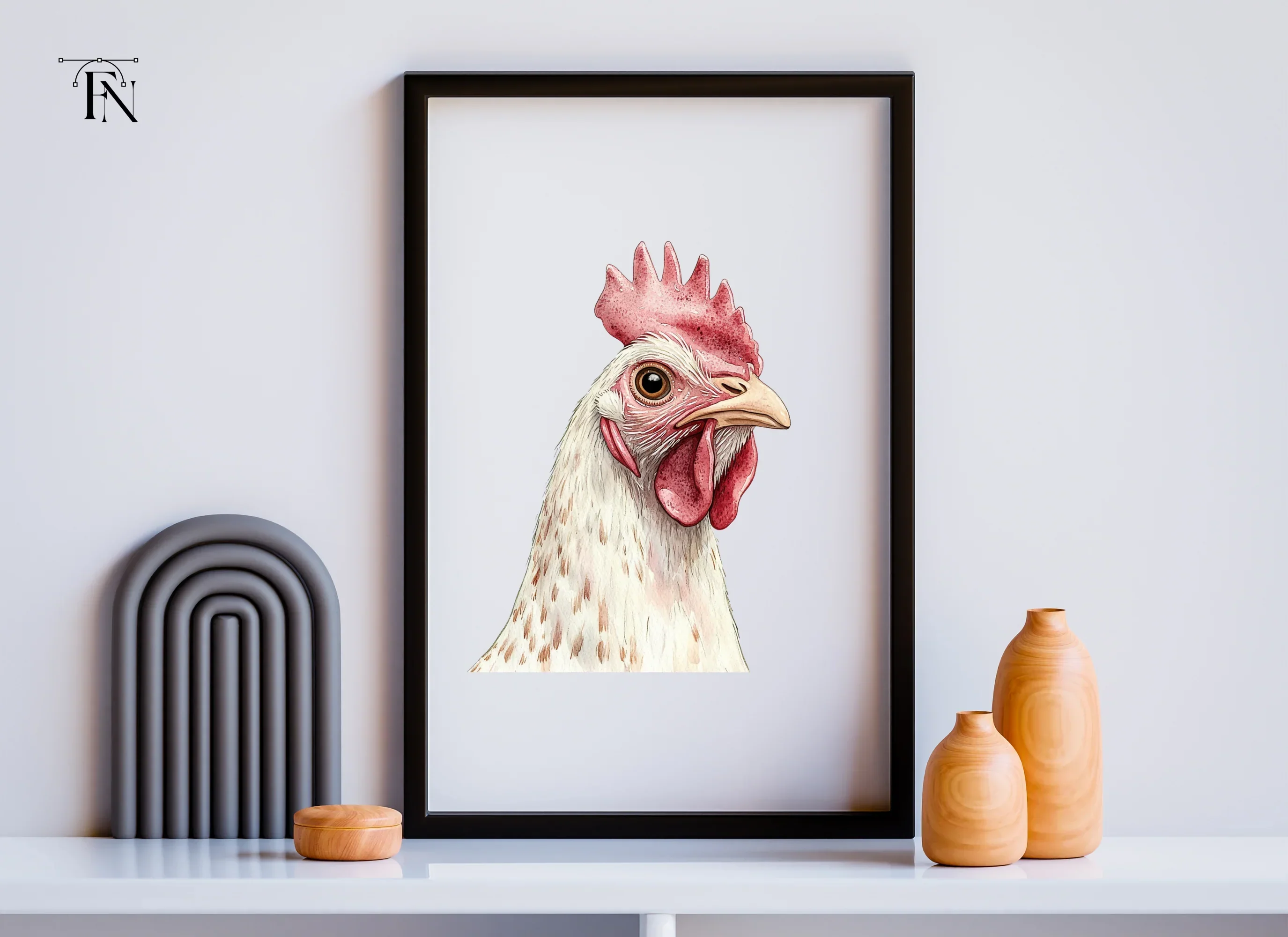 White Chicken Head Clipart Bundle - Image 7