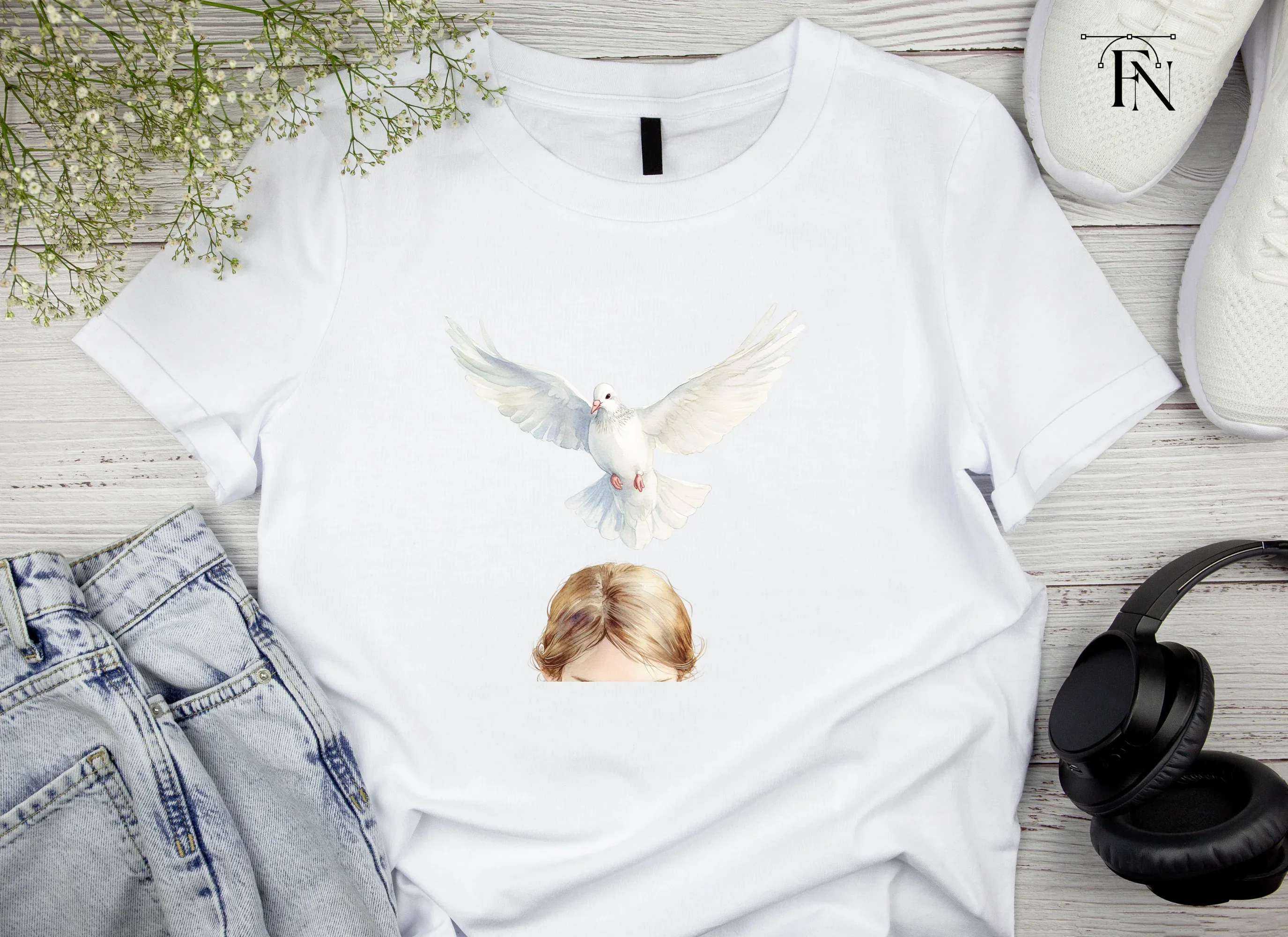 White Dove and Hair Clipart Bundle - Image 4