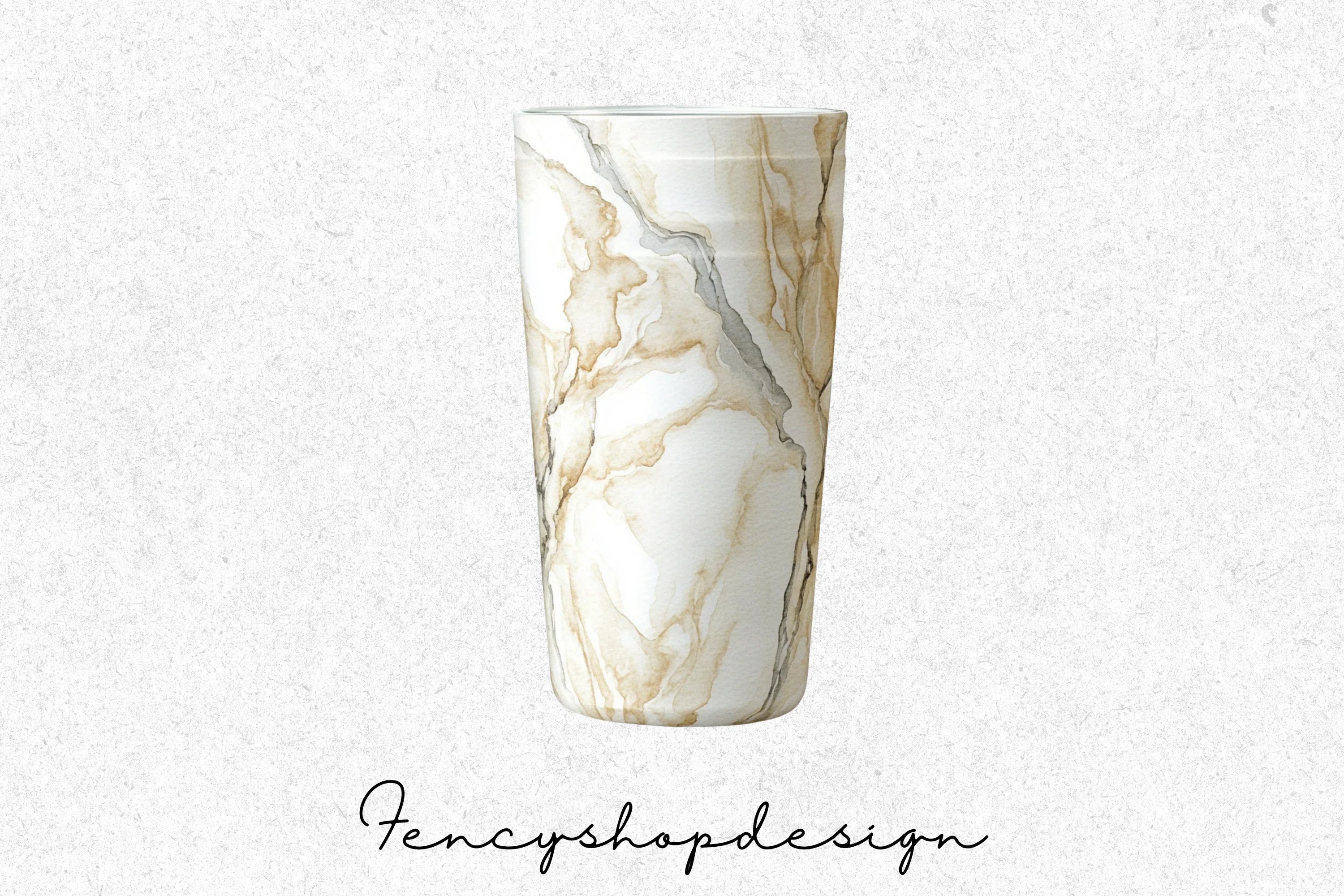 White Gold Marble Tumbler Clipart Bundle - Image 4