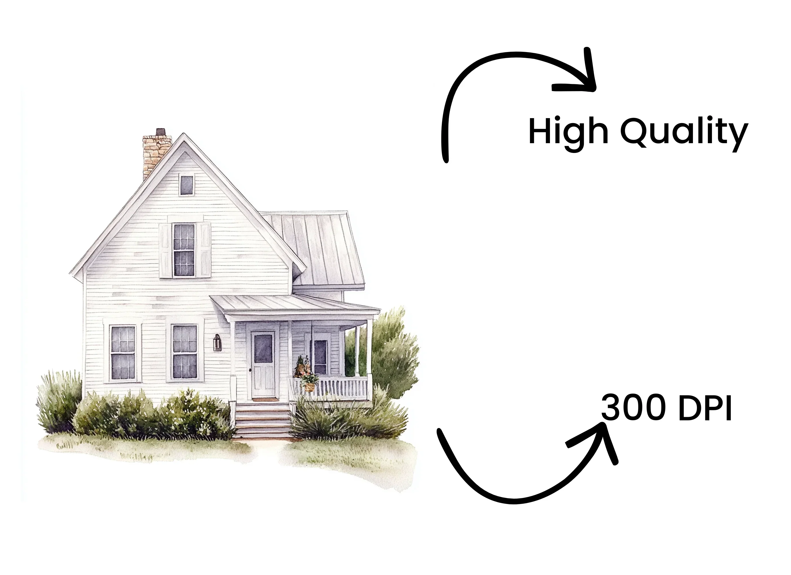 White House with Trees Clipart Bundle - Image 4