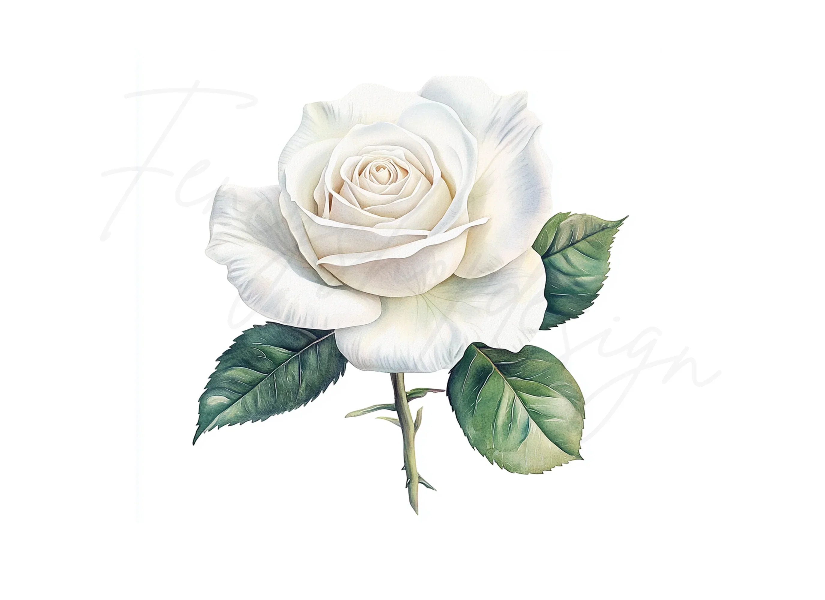 White Rose Clipart Bundle - Image 3