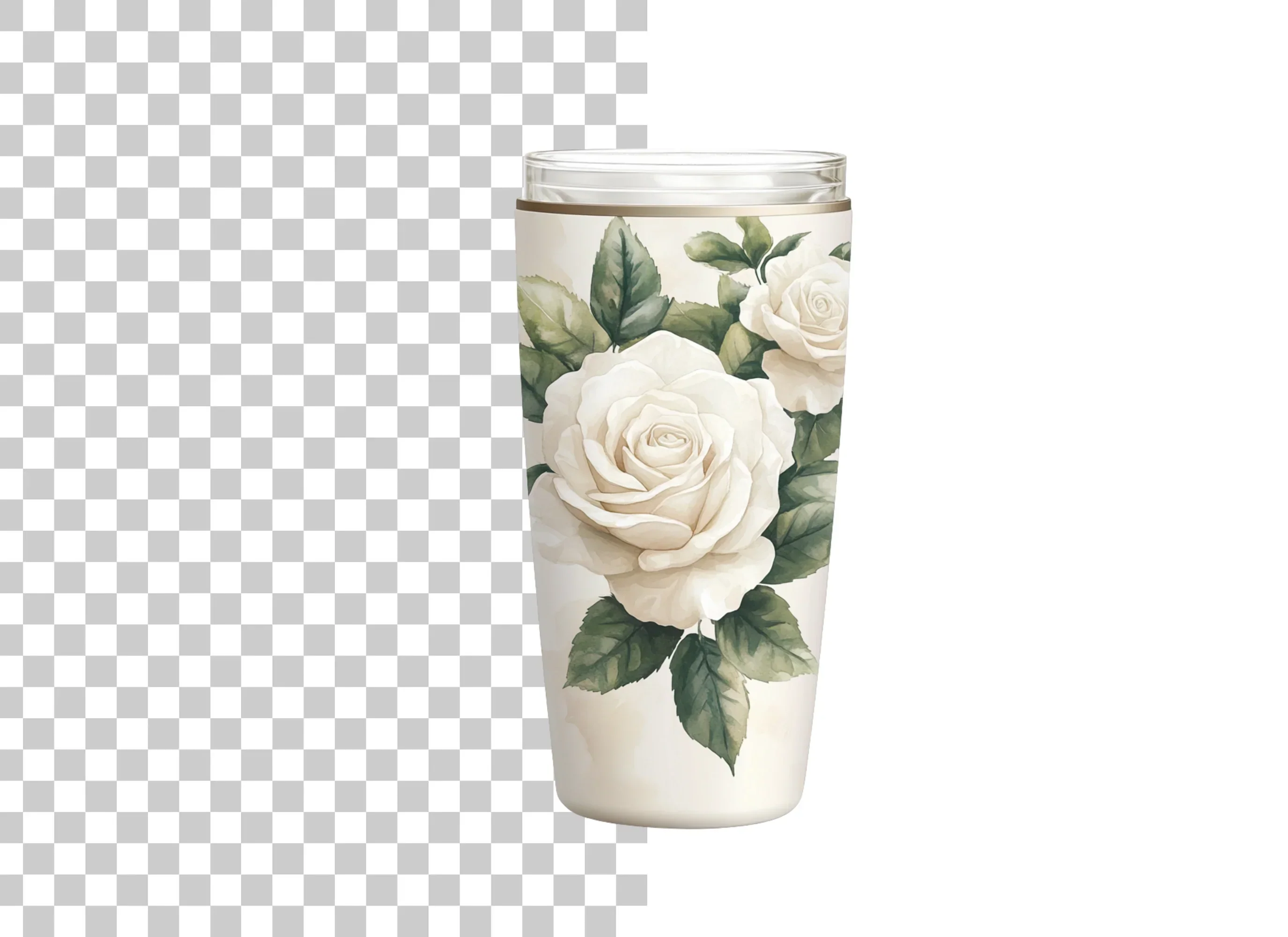 White Rose Tumbler Clipart Bundle - Image 2