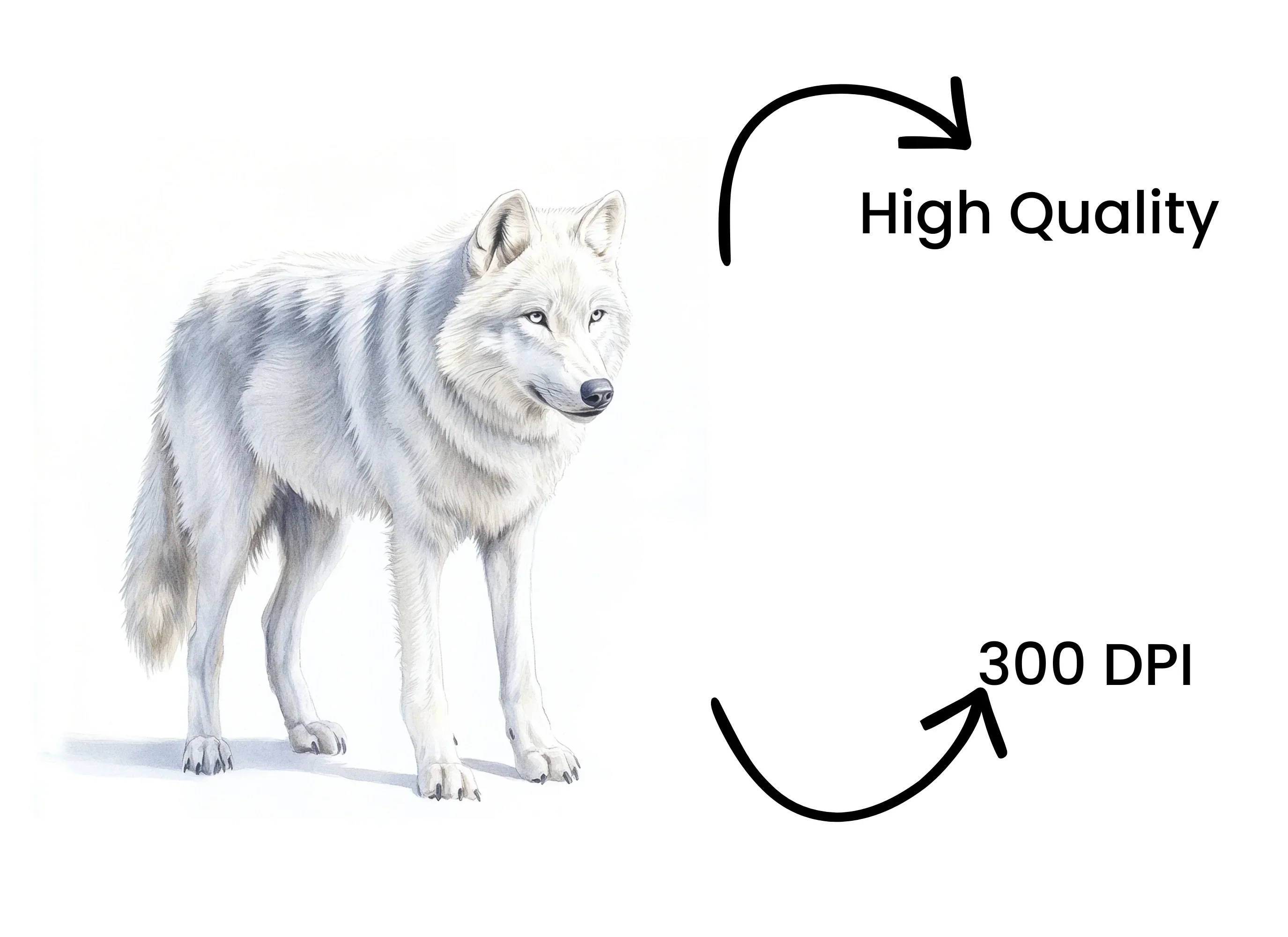 White Wolf Arctic Wolves Clipart Bundle - Image 4