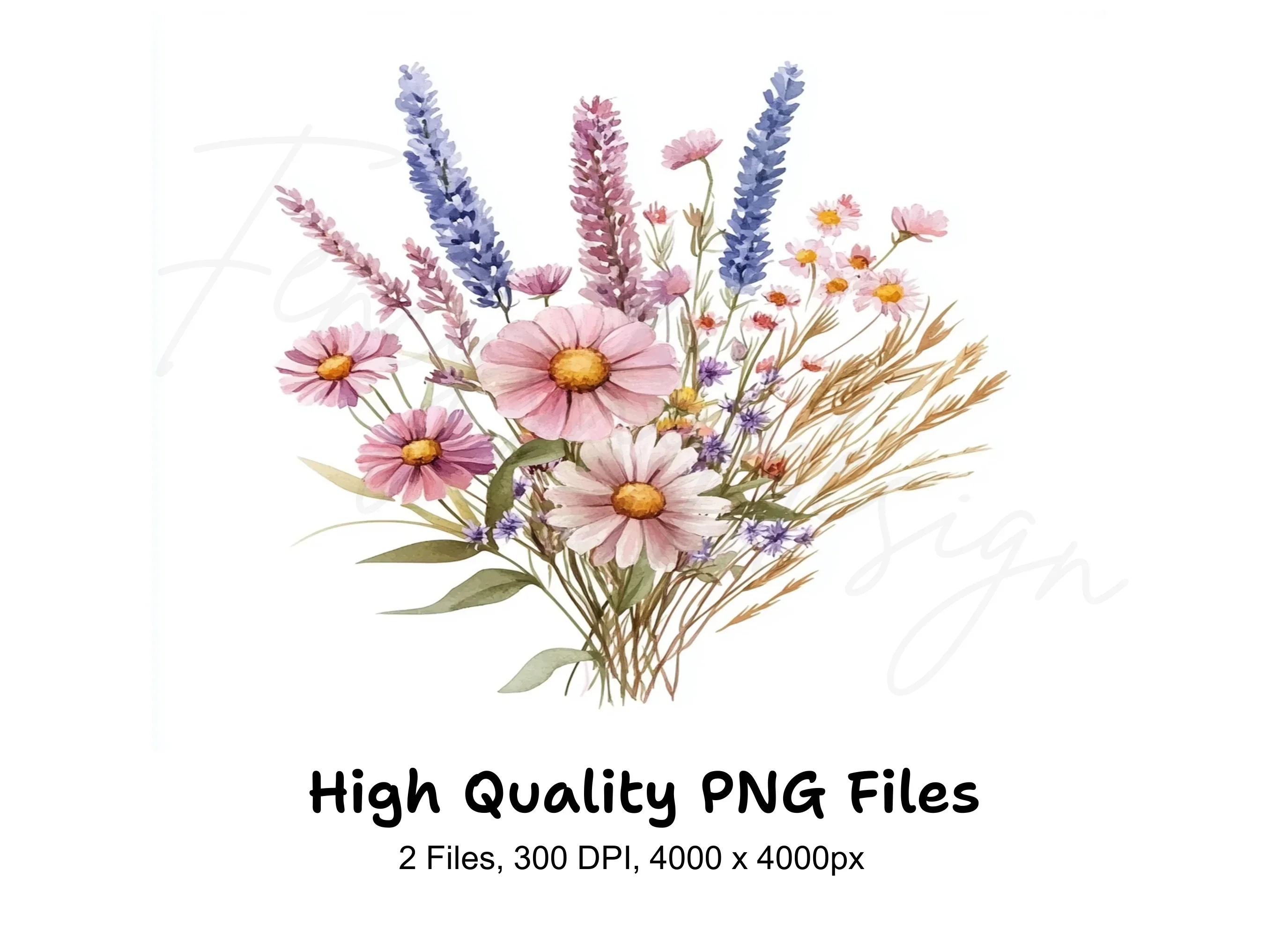 Wildflower Bouquets Clipart Bundle