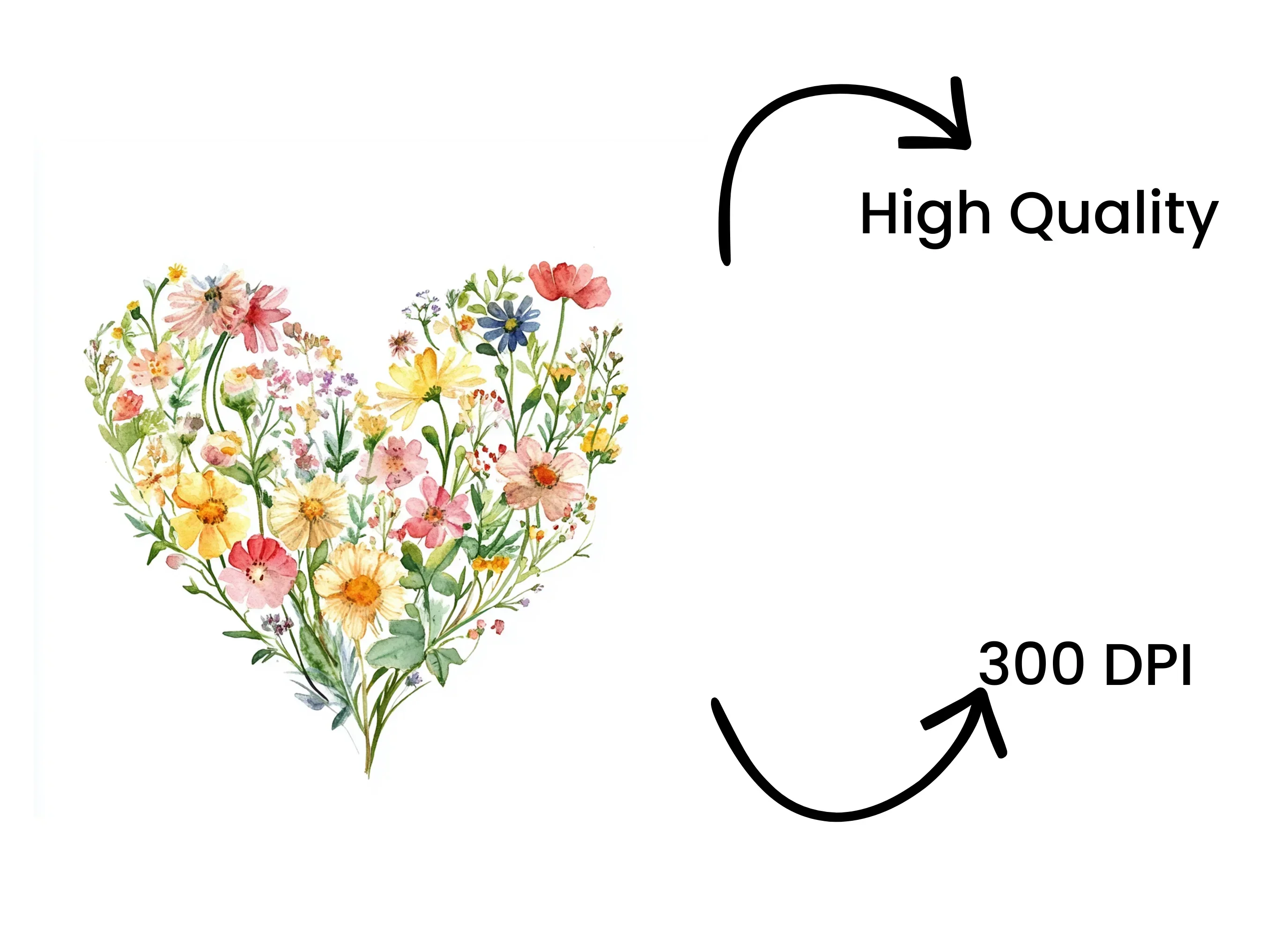 Wildflower Heart Clipart Bundle - Image 4