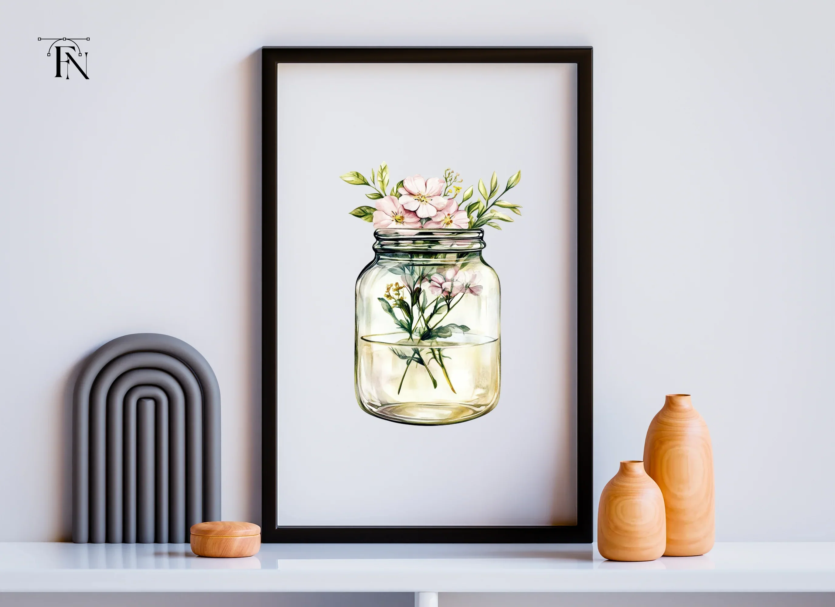 Wildflower Mason Jar Clipart Bundle - Image 6