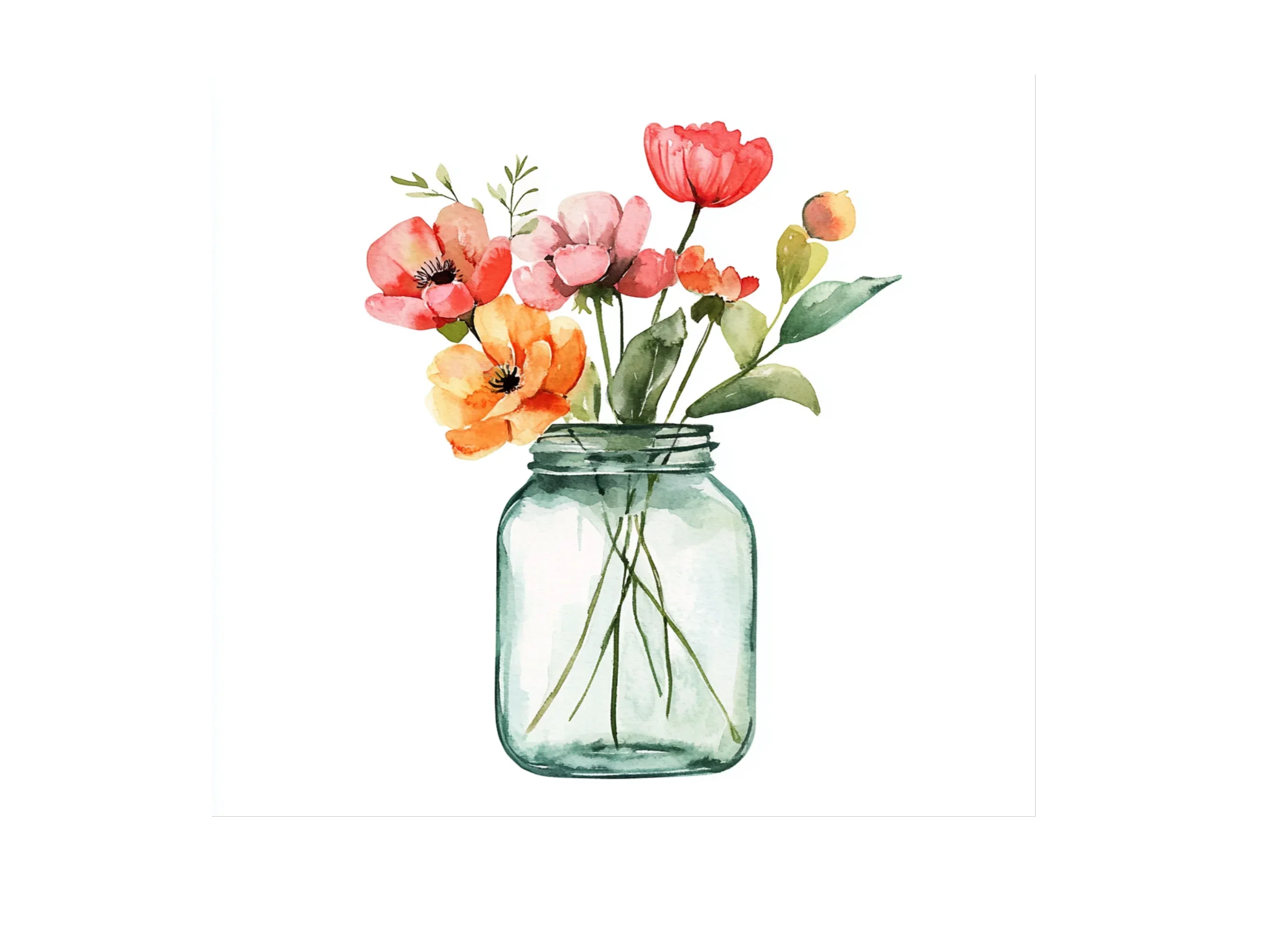 Wildflower Mason Jar Clipart Bundle - Image 2