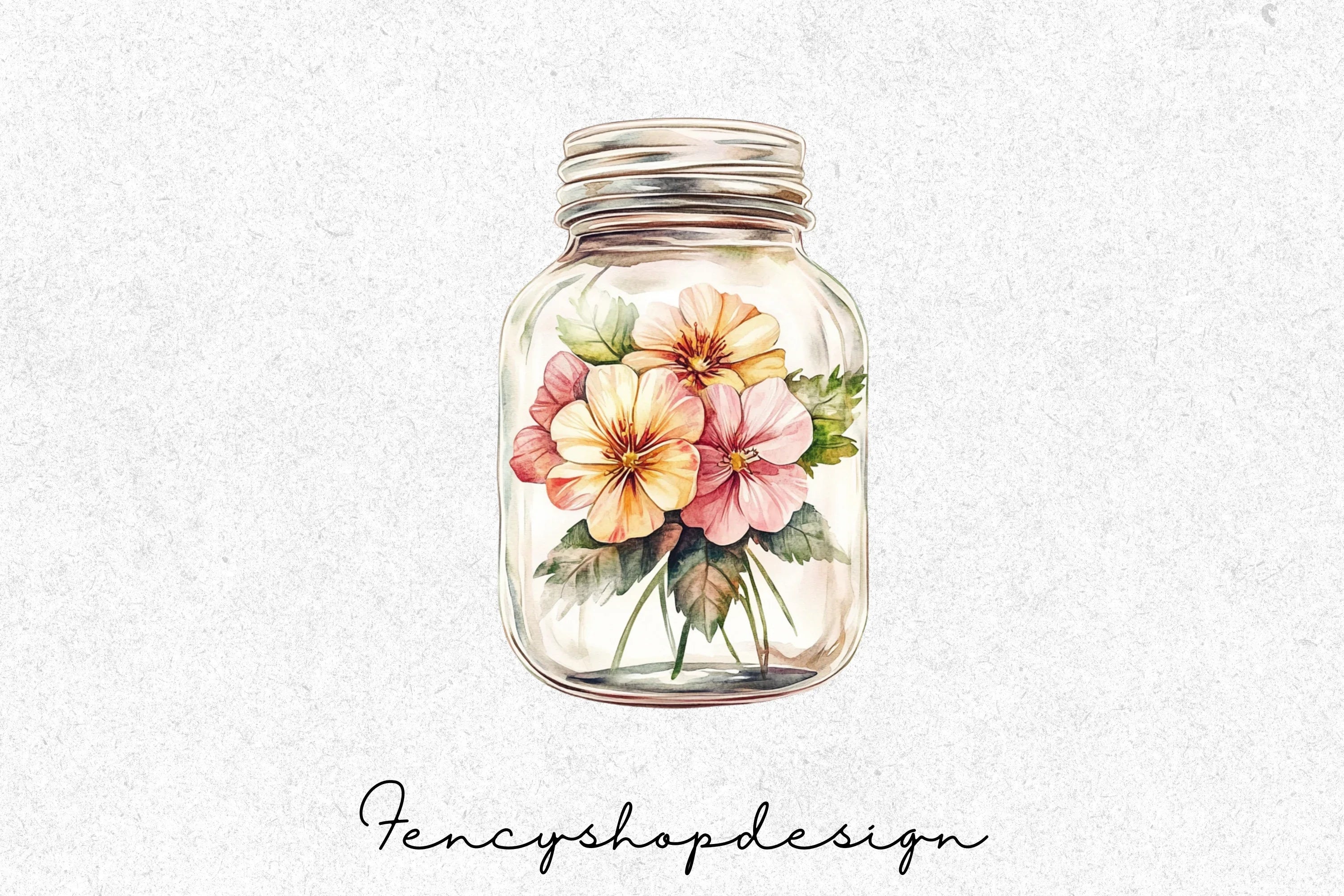 Wildflowers in Jars Clipart Bundle - Image 4