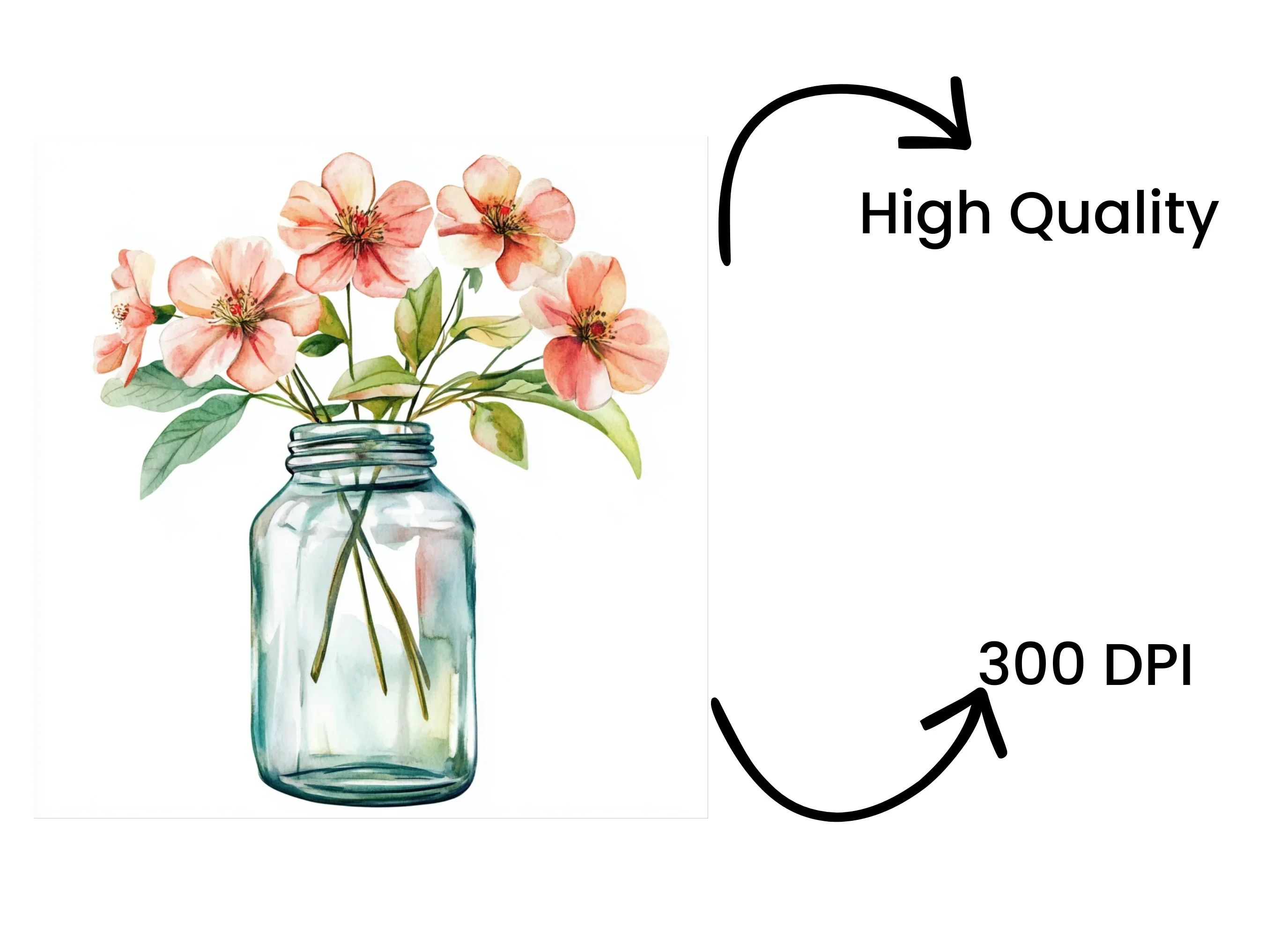 Wildflowers in Mason Jars Clipart Bundle - Image 4